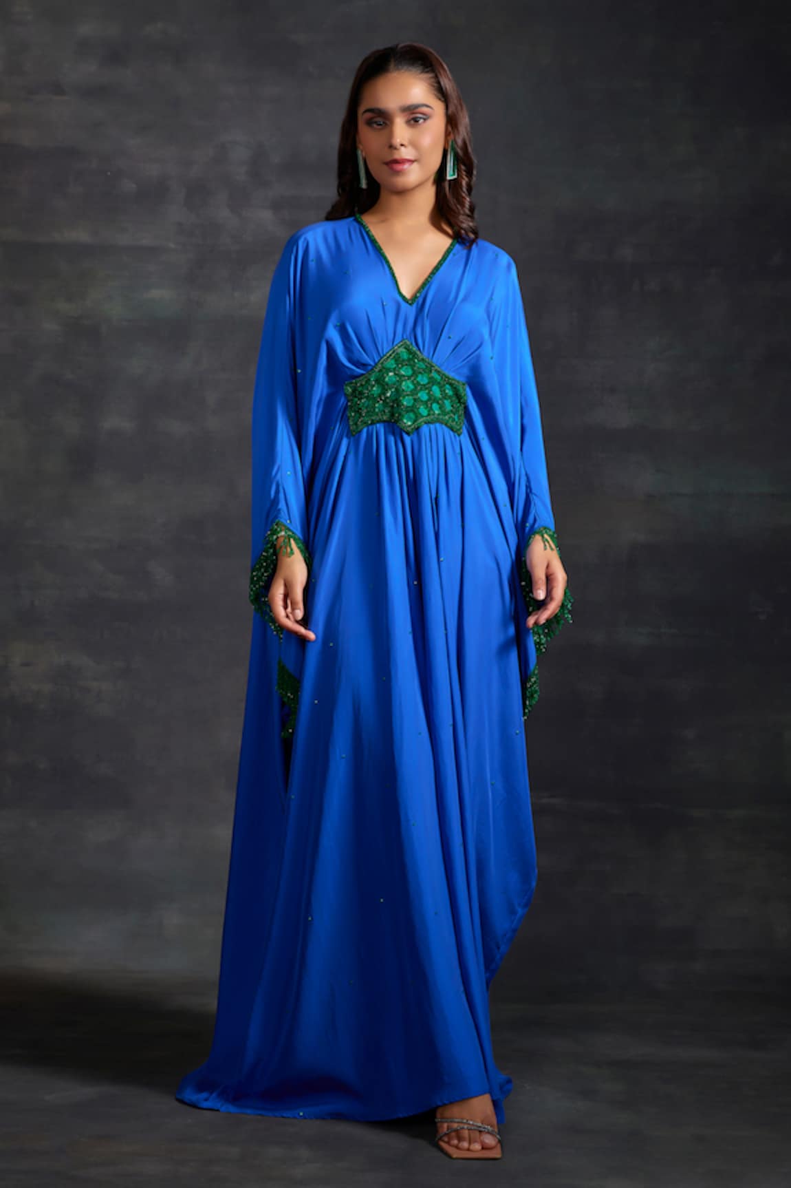 The House of Exotique Placement Embellished Kaftan