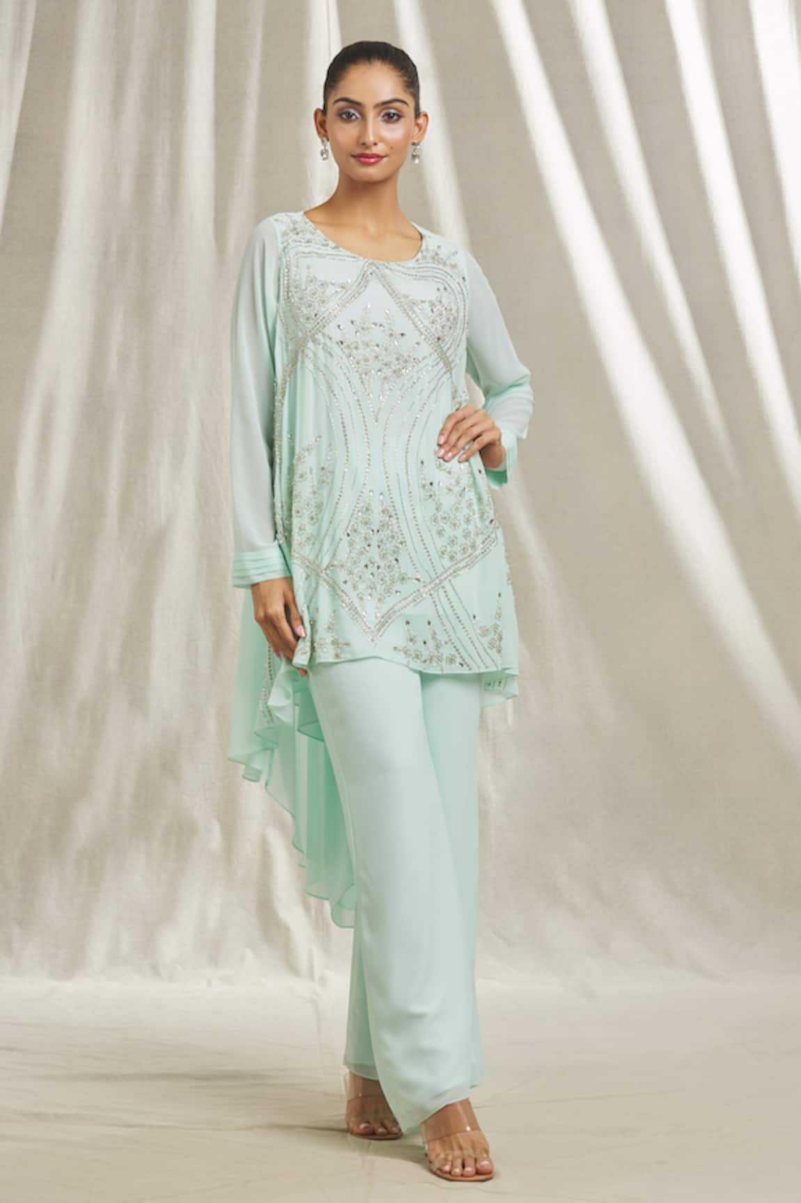 Shivani Awasty Sequin Embroidered Tunic & Pant Set