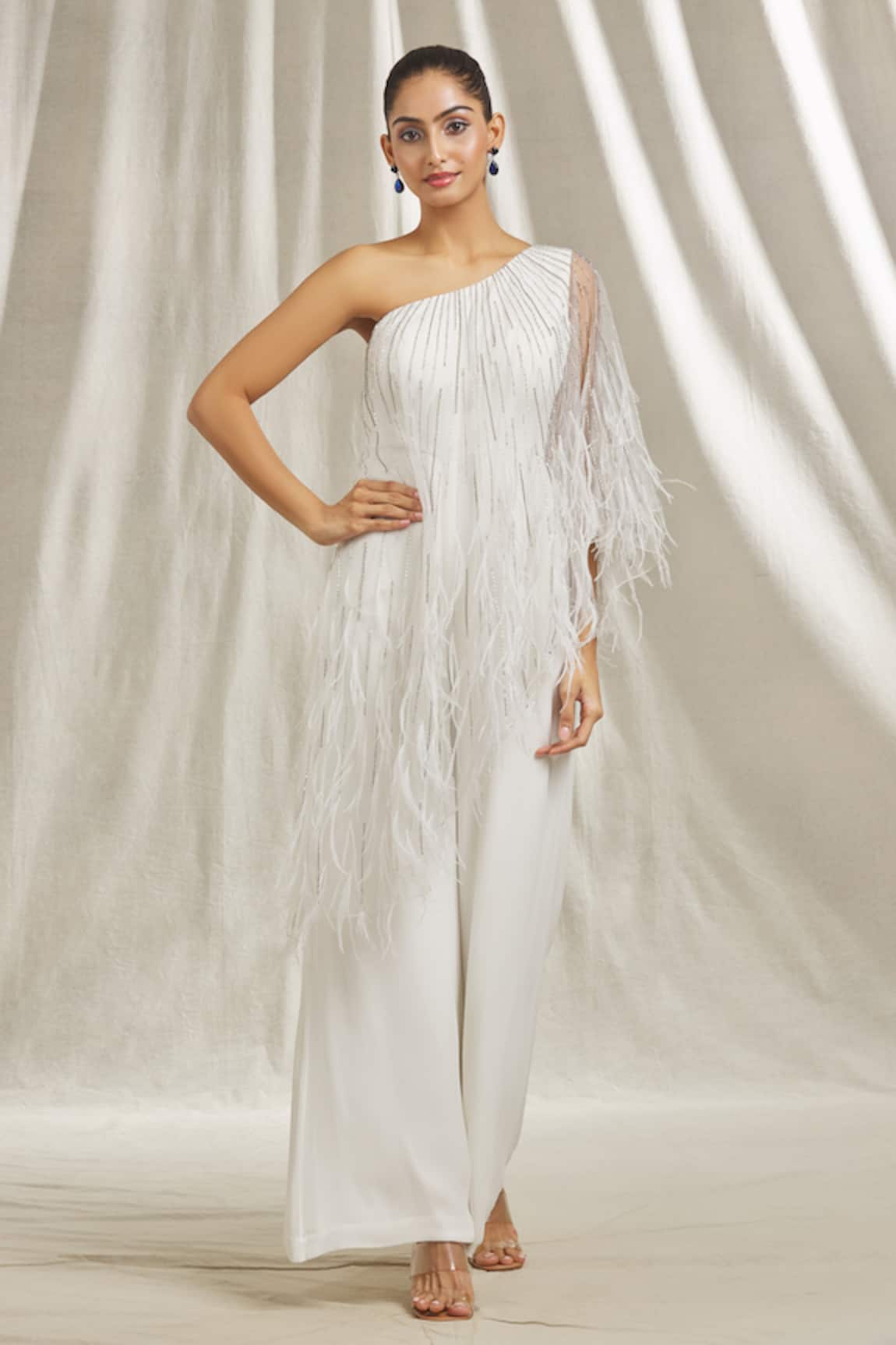 Shivani Awasty One Shoulder Embroidered Jumpsuit