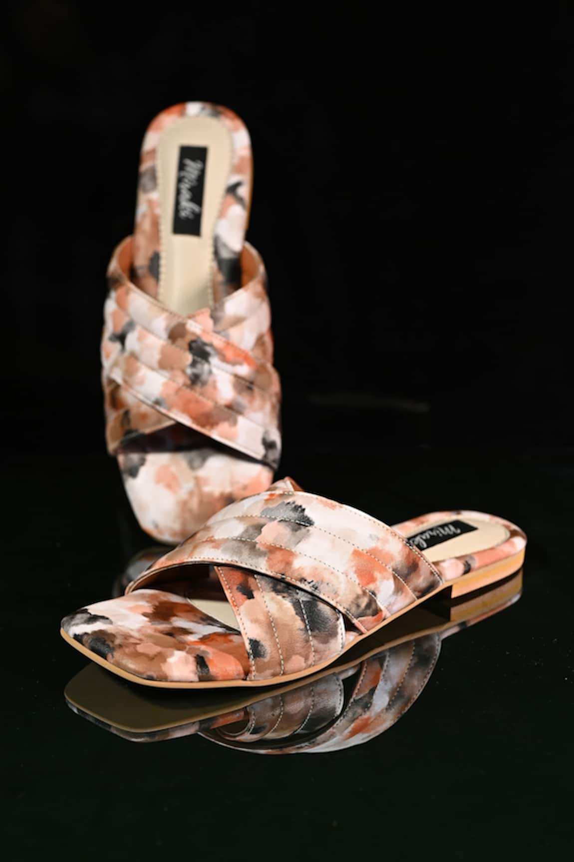 Miraki Abstract Print Quilted Flats