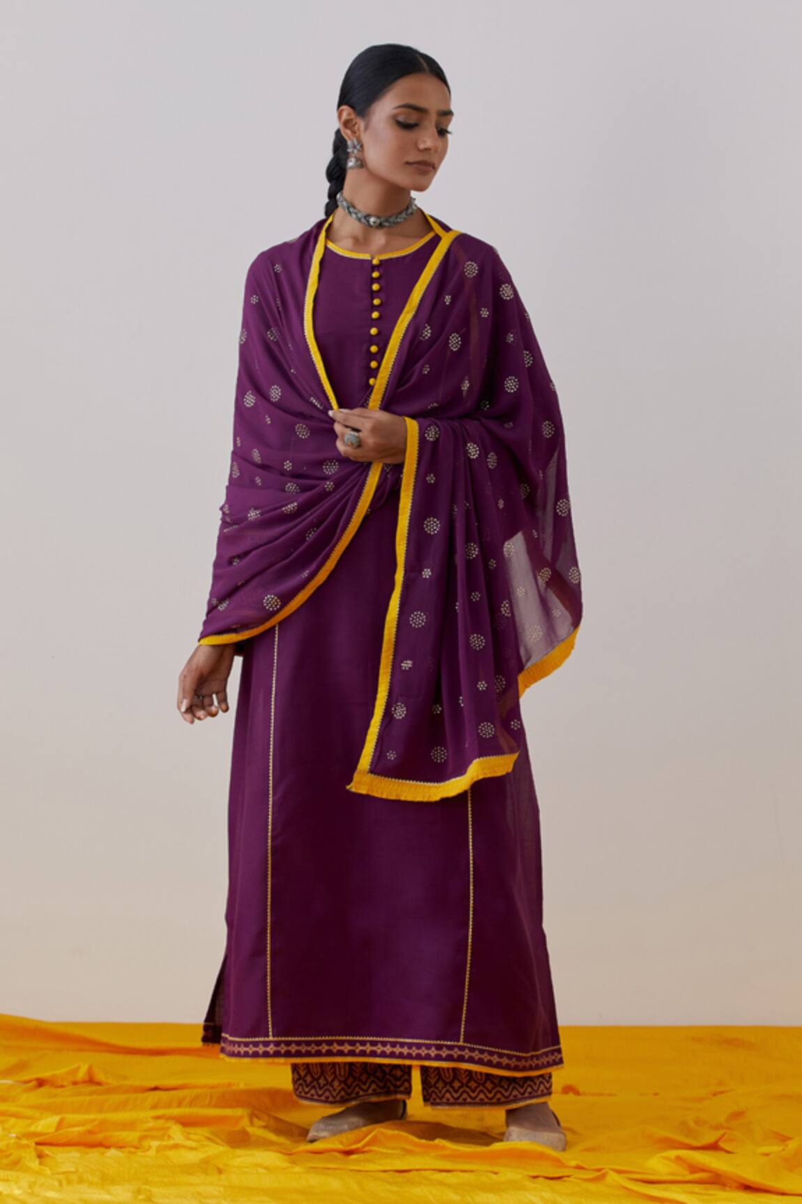TIC Beas Hand Block Print Straight Kurta Palazzo Set
