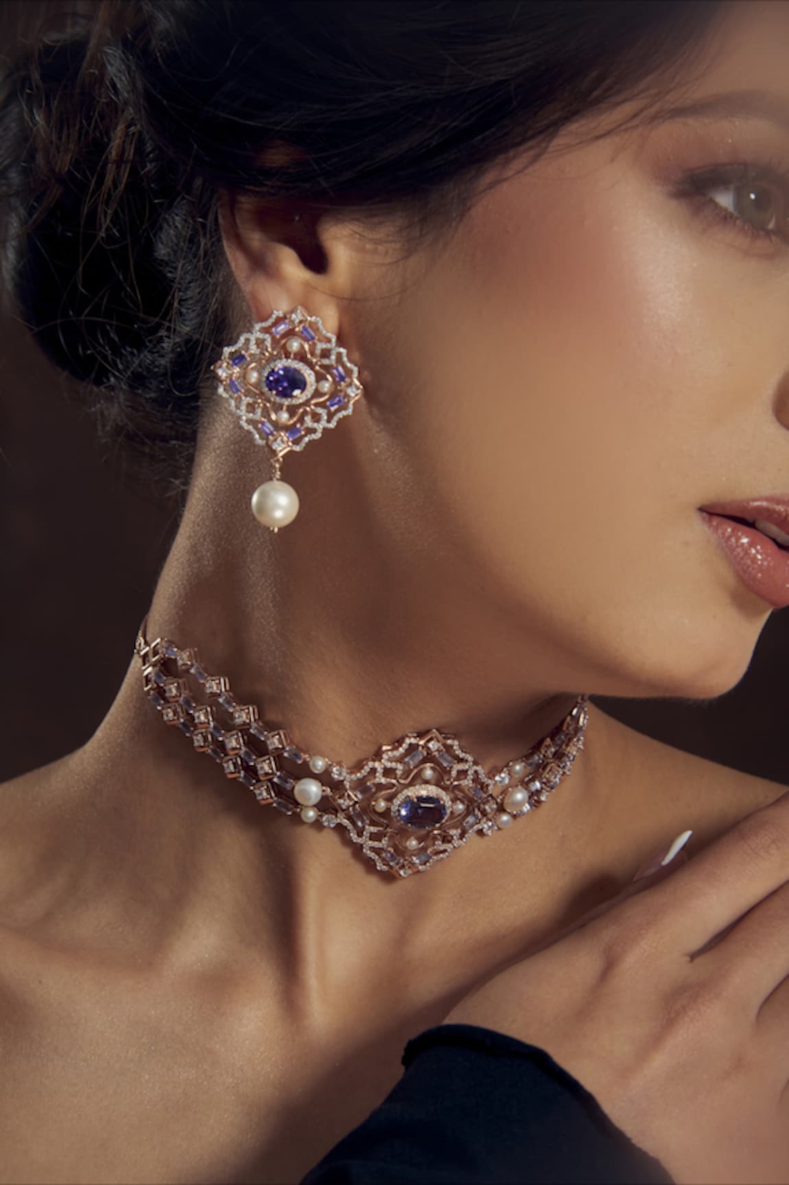 Janvi Sachdeva Design Semi Precious Stones Embellished Earrings