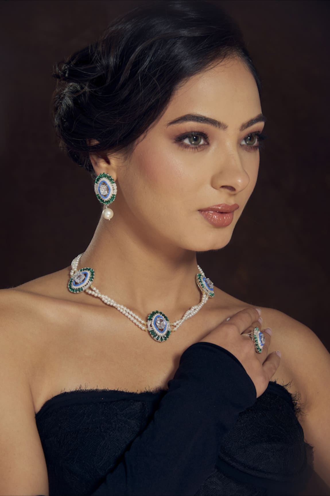 Janvi Sachdeva Design Semi Precious Gemstones Embellished Necklace