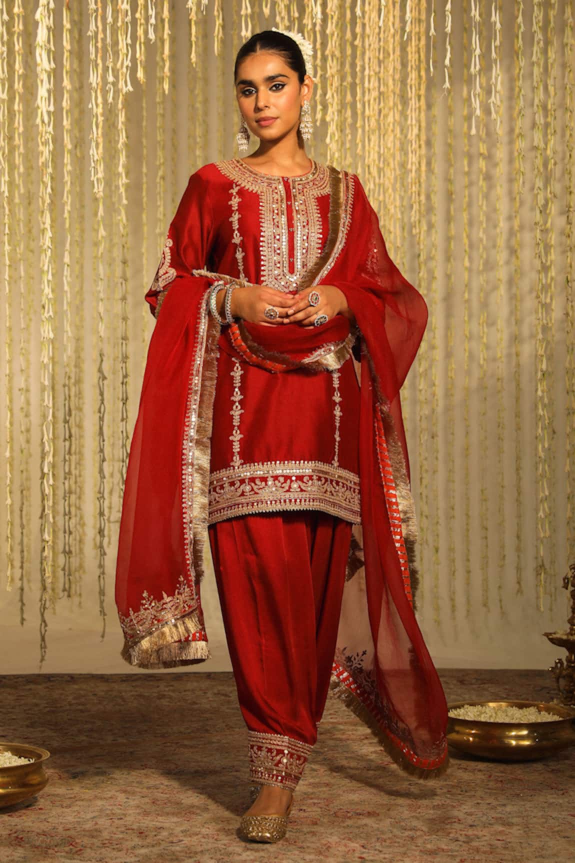 Sheetal Batra Mehak Silk Chanderi Floral Embroidered Kurta Salwar Set