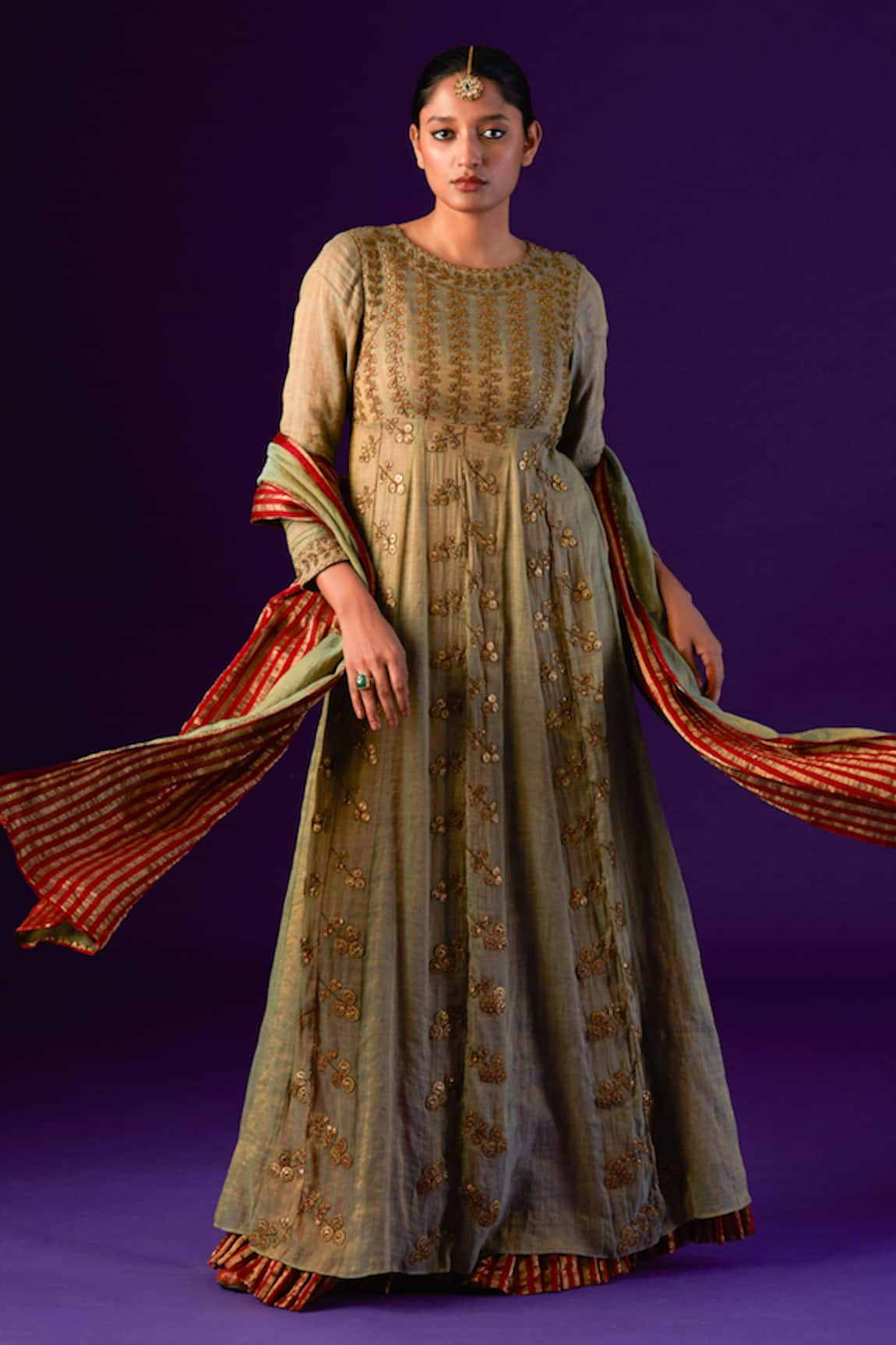 Aurul Zardozi Embroidered Anarkali With Dupatta