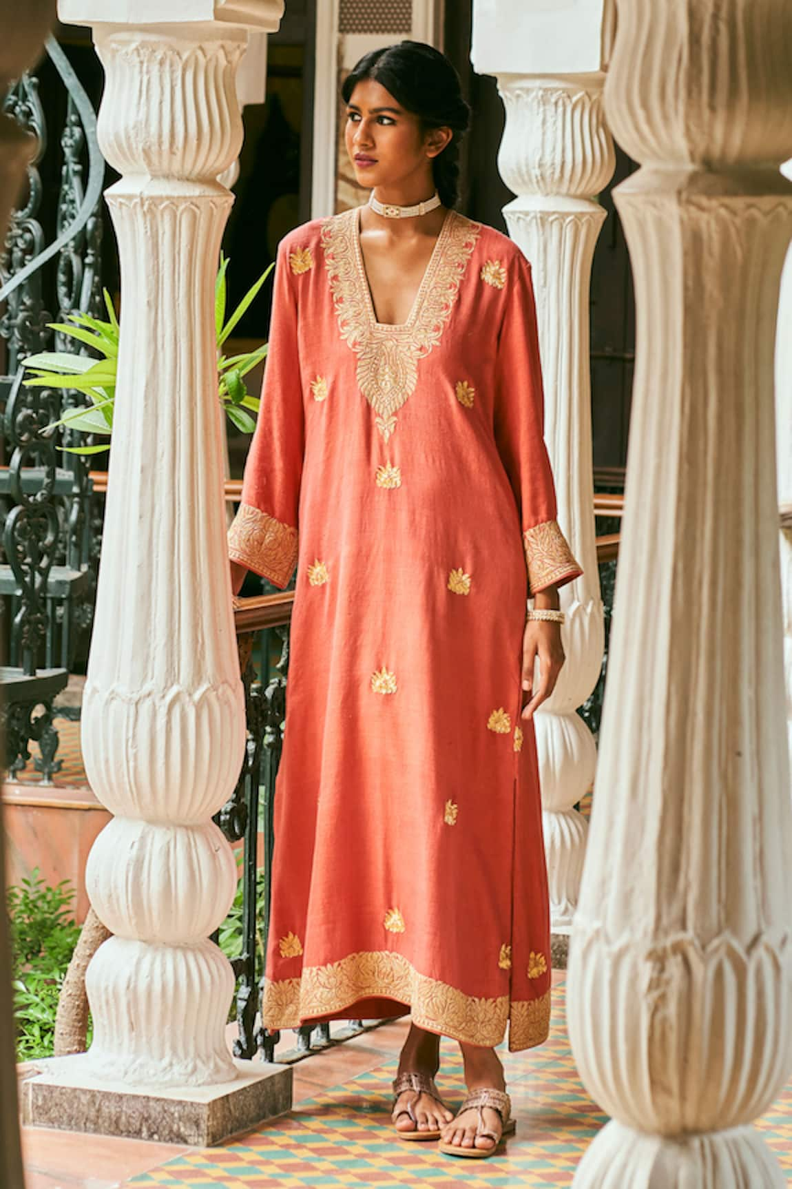 The Whole Nine Yards Sijh Hand Embroidered Kaftan