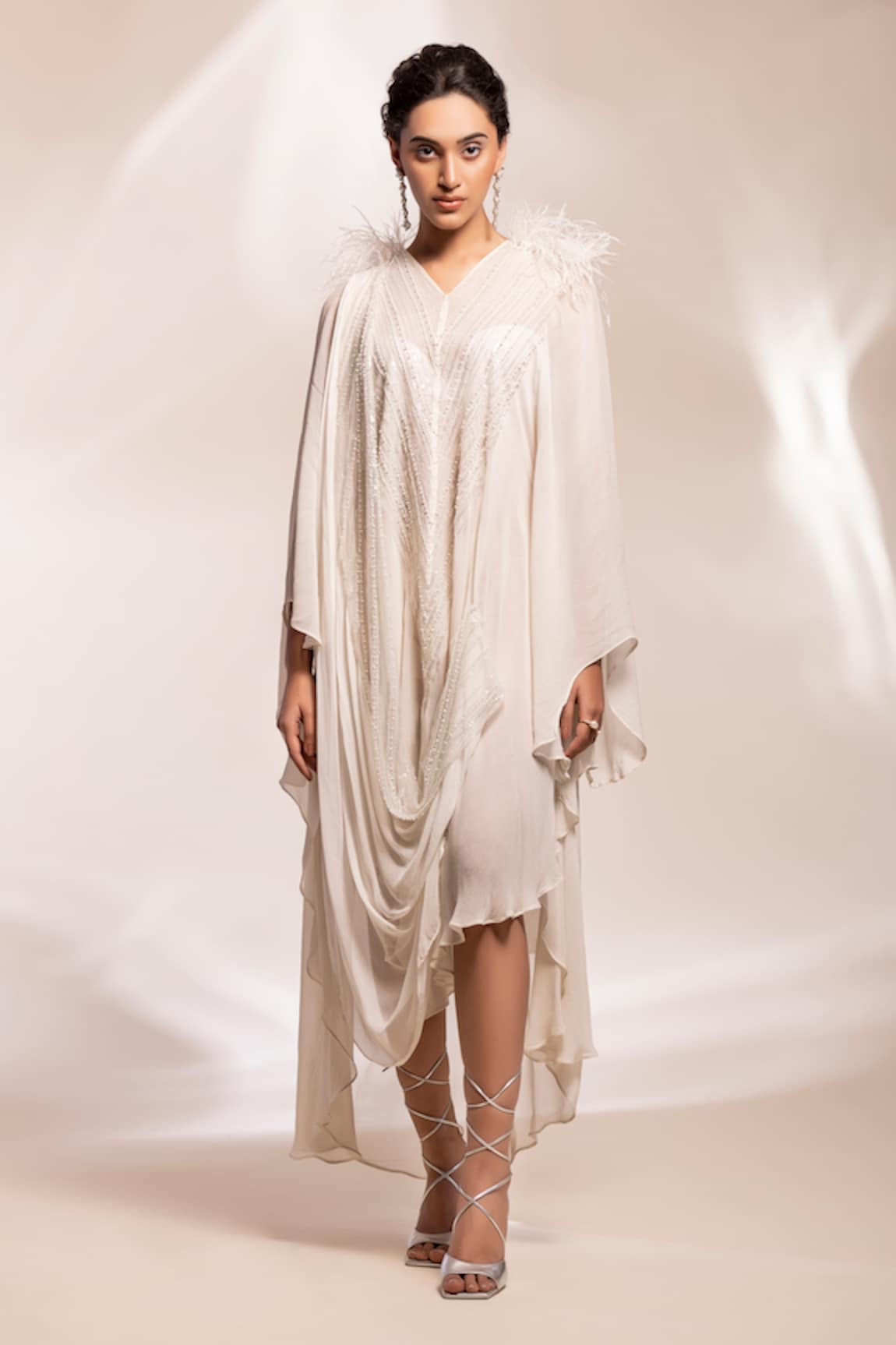 GEE SIN by Geetanjali Singh Embellished Draped Kaftan