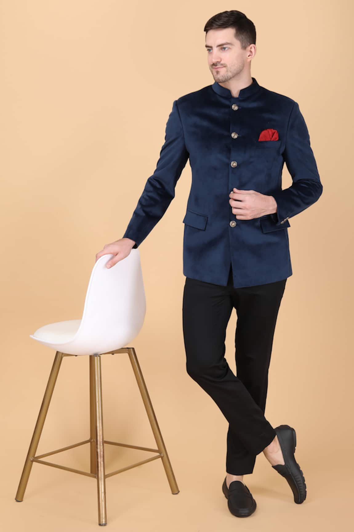 Manish Nagdeo Plain Bandhgala & Trouser Set