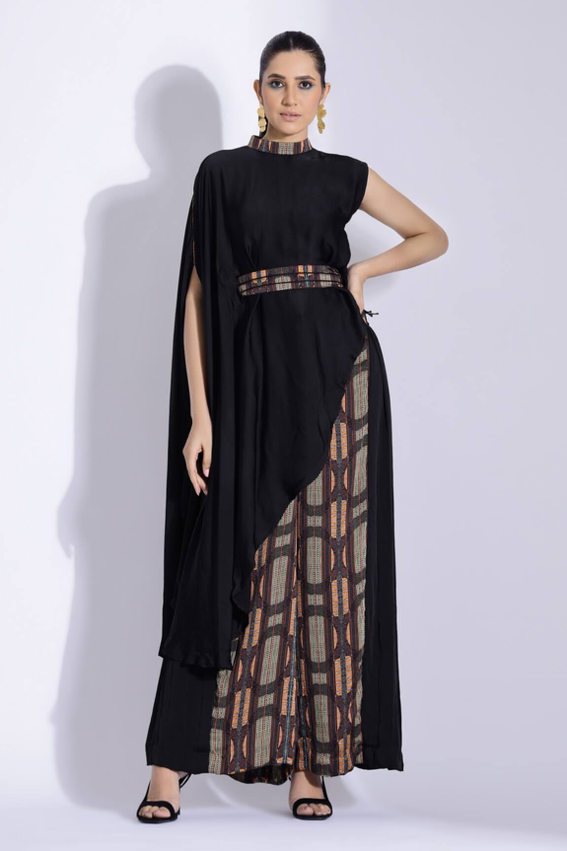 Studio Surbhi Asymmetric Top & Side Pleated Pant