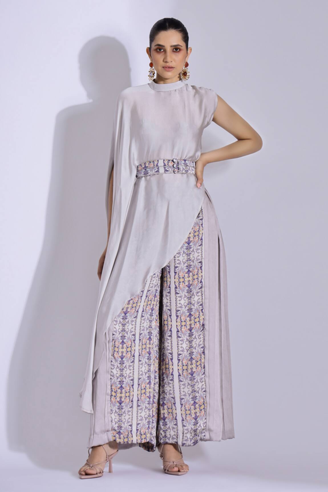 Studio Surbhi Asymmetric Top With Side Pleated Flared Pant