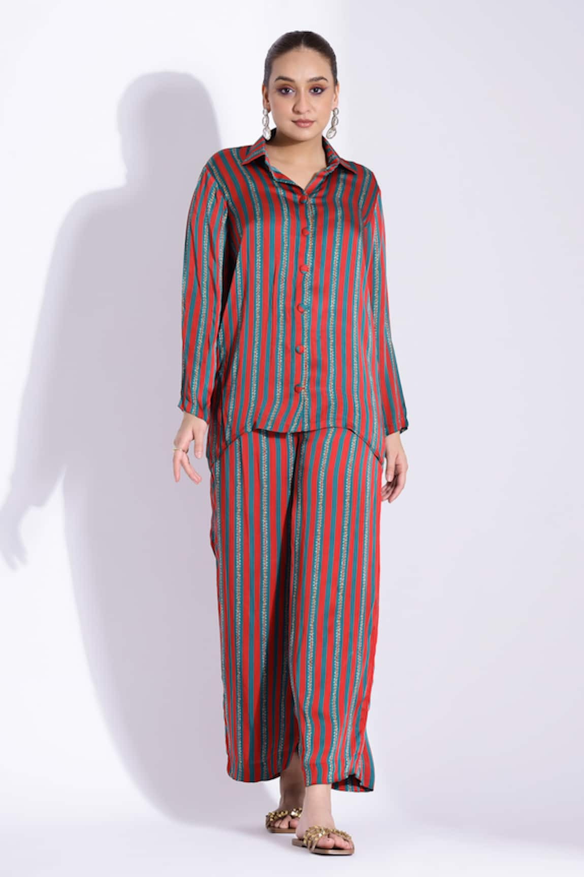 Studio Surbhi Stripe Digital Print Shirt & Pant Set