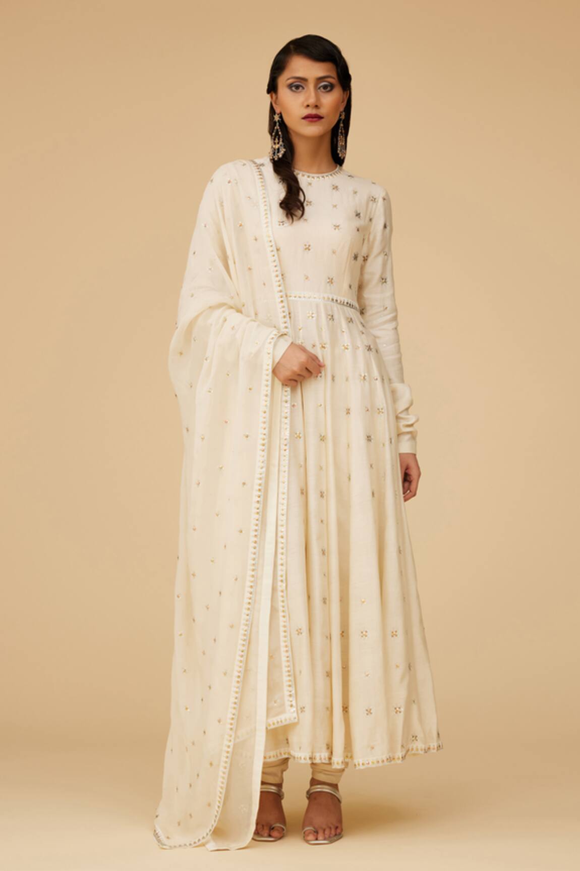 Priyal Prakash Sequin Bloom Embroidered Anarkali Set