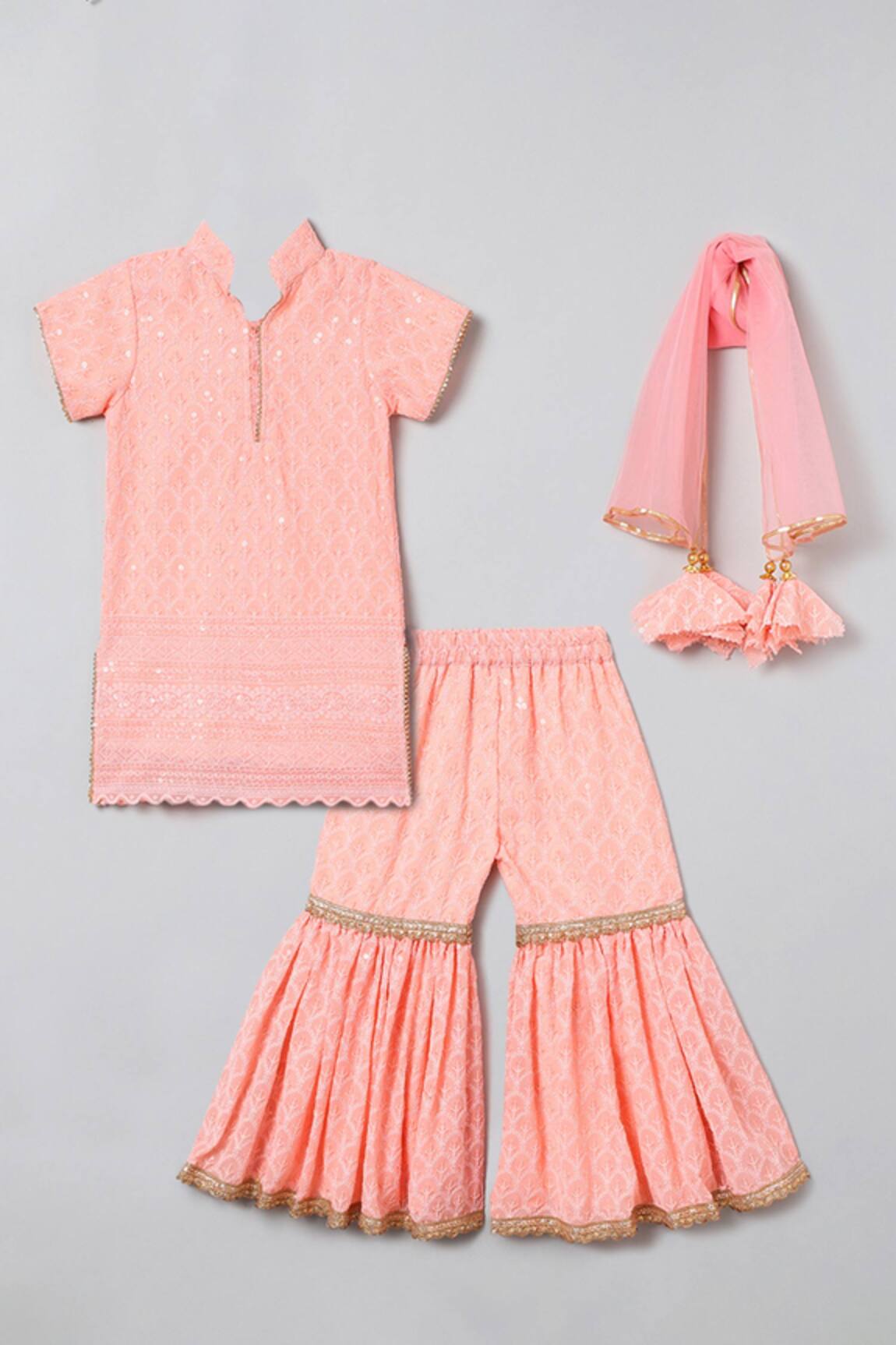 Byb Premium Thread Embroidered Kurta Sharara Set