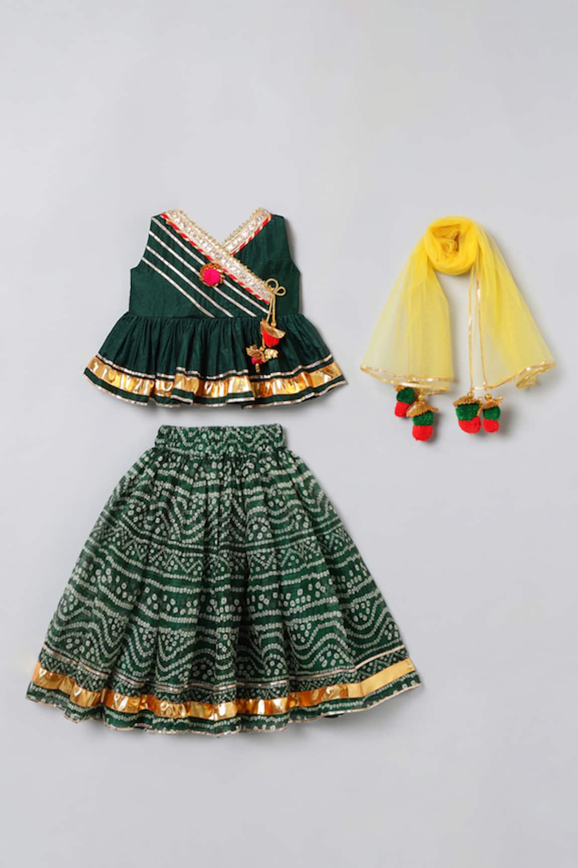 Byb Premium Bandhani Print Lehenga Set