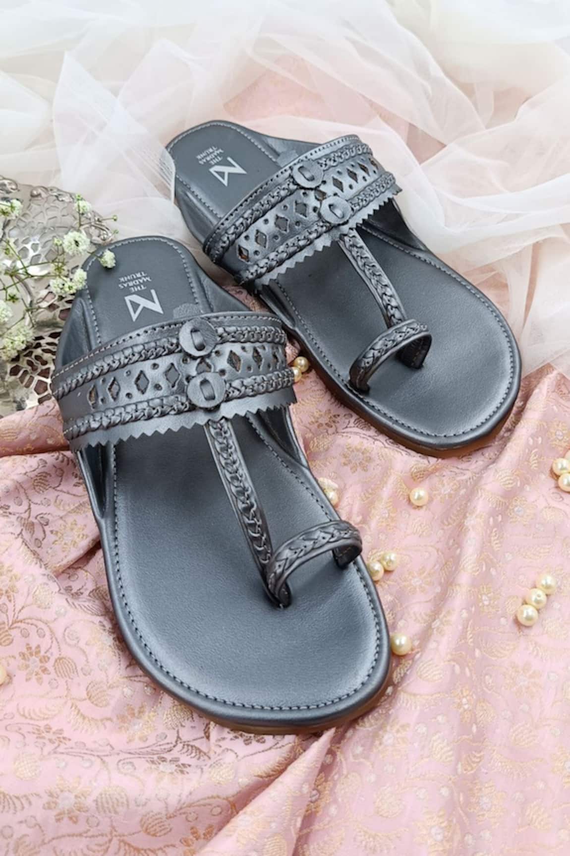 The Madras Trunk Leather Cutwork Strap Kolhapuris