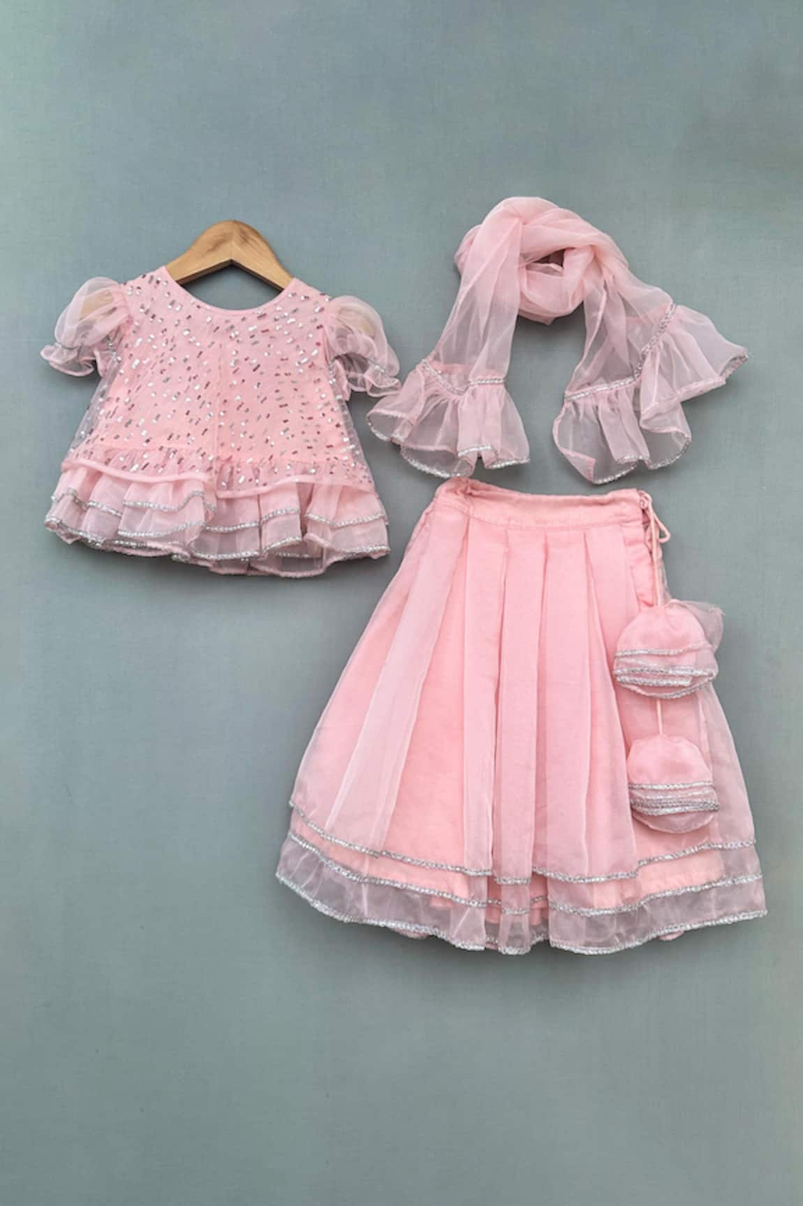 Label Neeti Sequin & Zari Lace Embellished Lehenga Blouse Set 