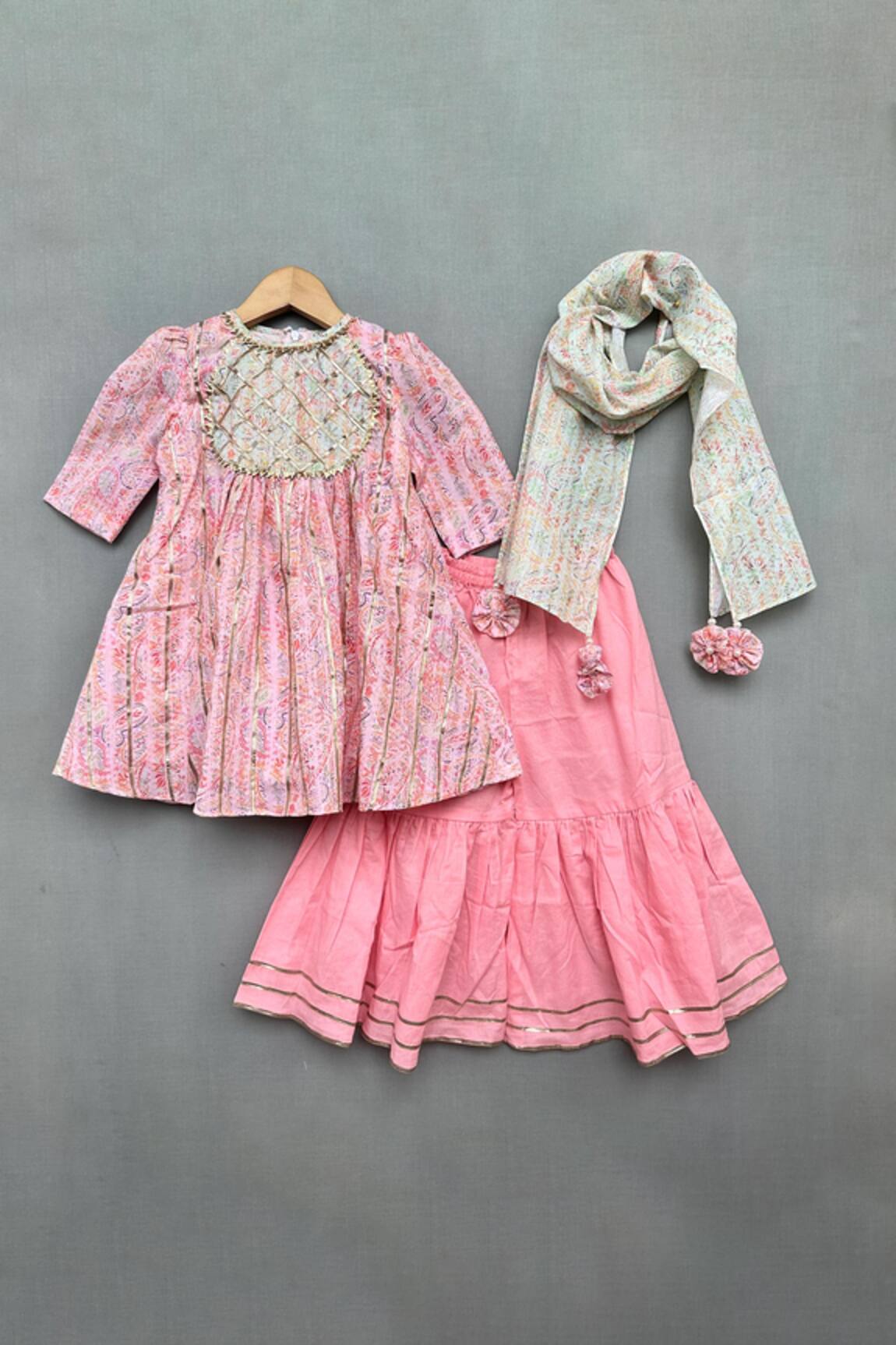 Label Neeti Paisley Bloom Print Kurti Sharara Set 