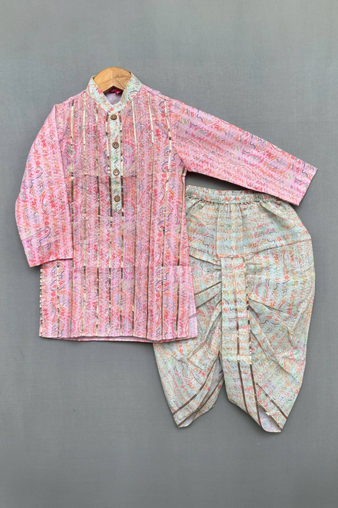 Label Neeti Paisley Flora Print Kurta With Dhoti Pant 