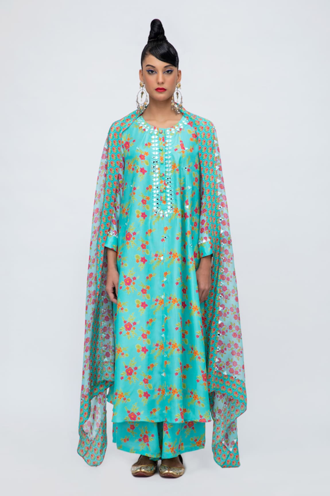 Lila Karishma Botanic Print Anarkali Pant Set