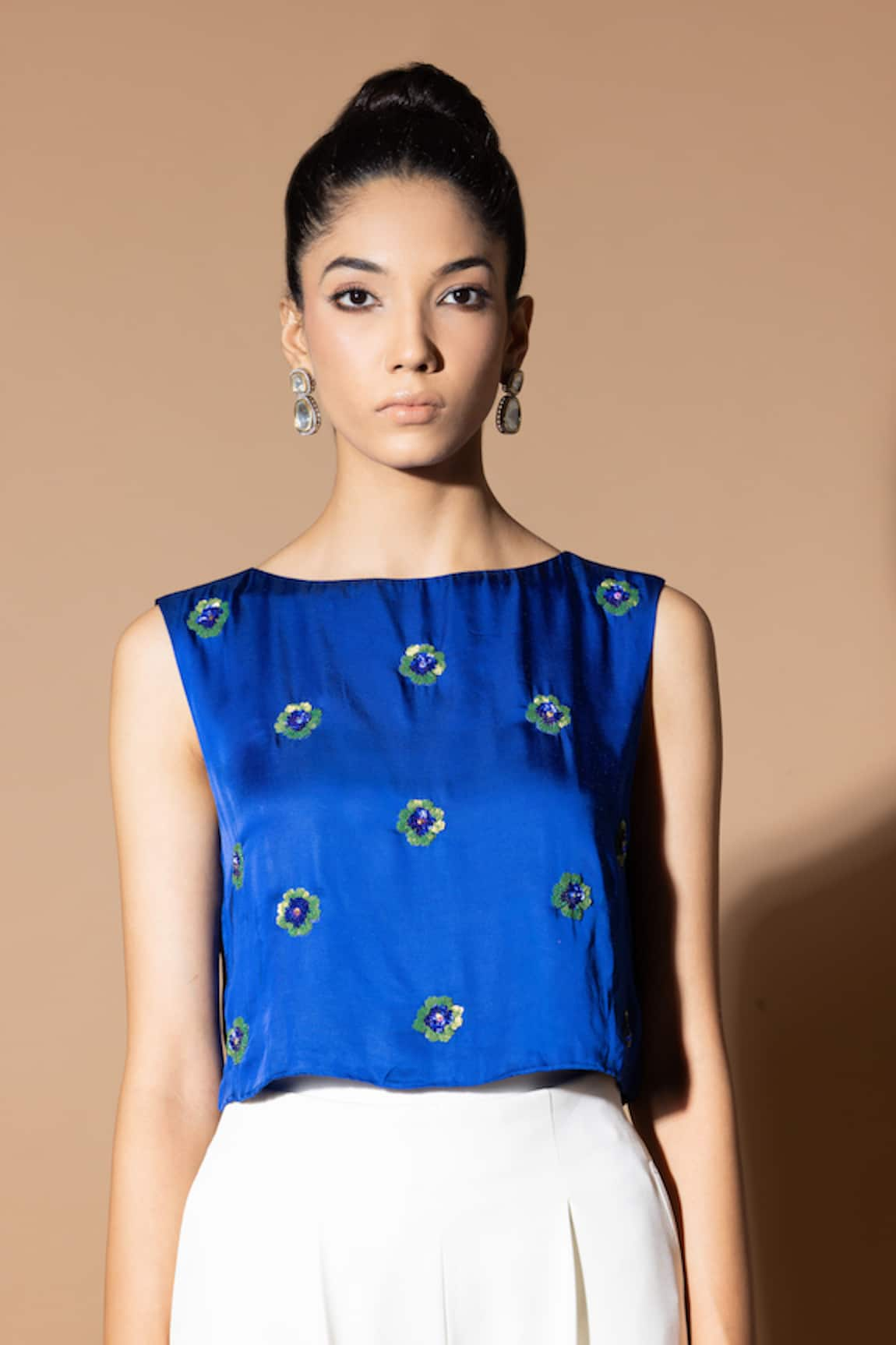 Zeefaa Hand Embroidered Crop Top