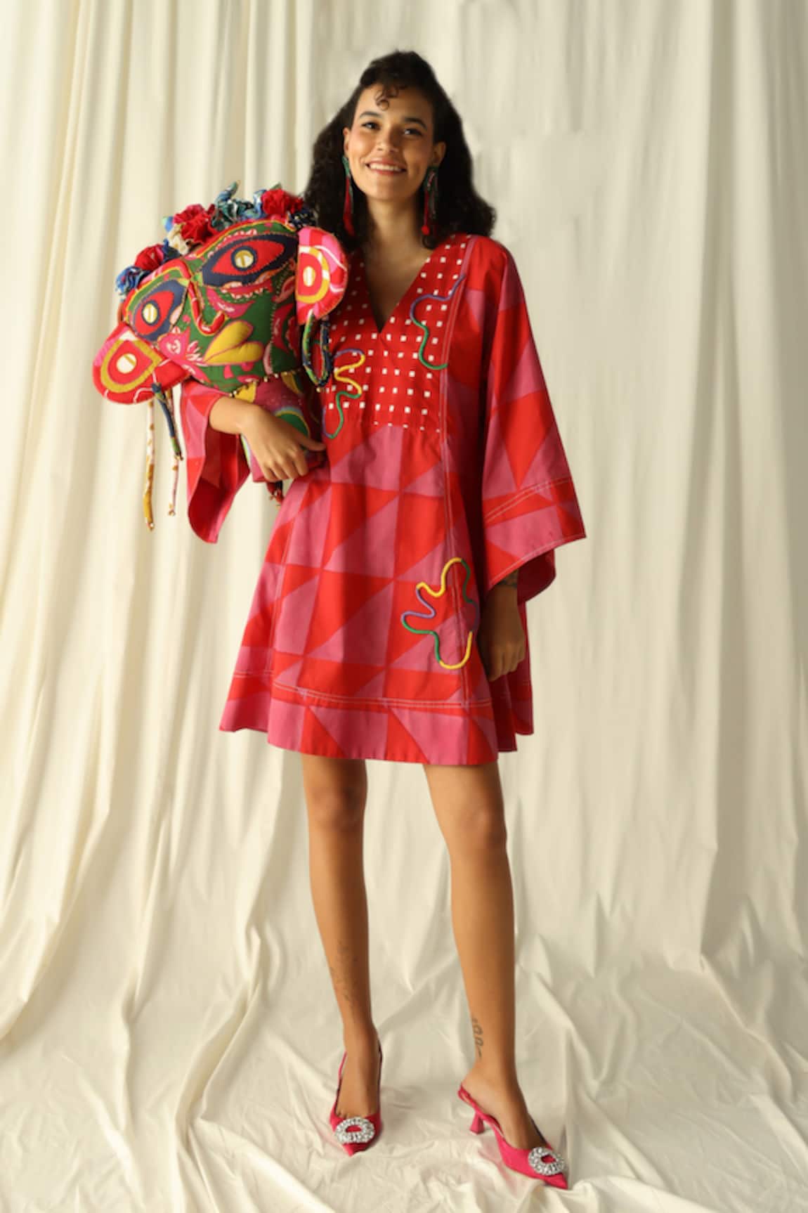 Jodi Andretta Geometric Print Shift Dress