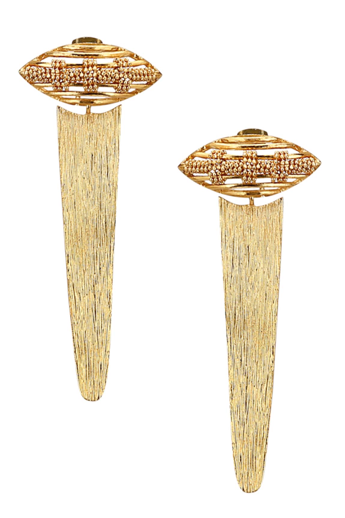 Itrana Leaf Shaped Cutwork Earrings