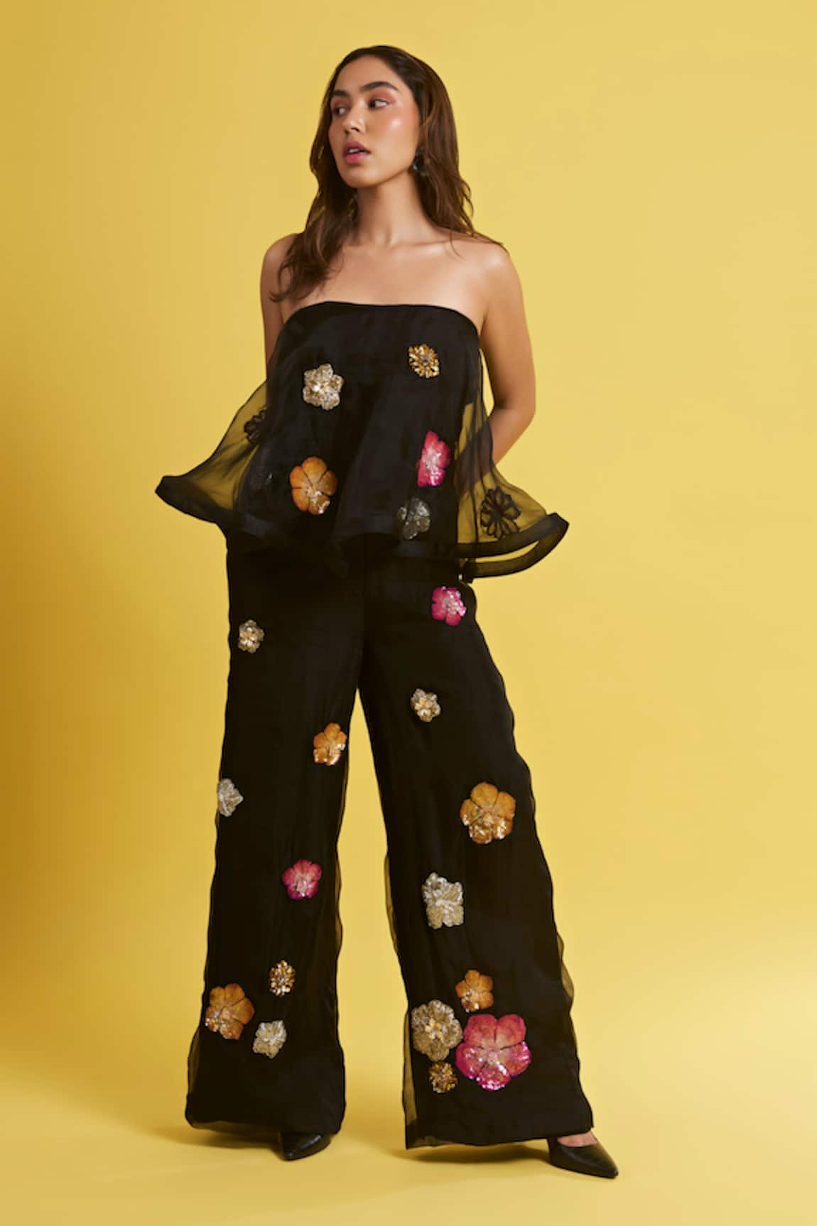 Surily G Floral Applique Embroidered Jumpsuit