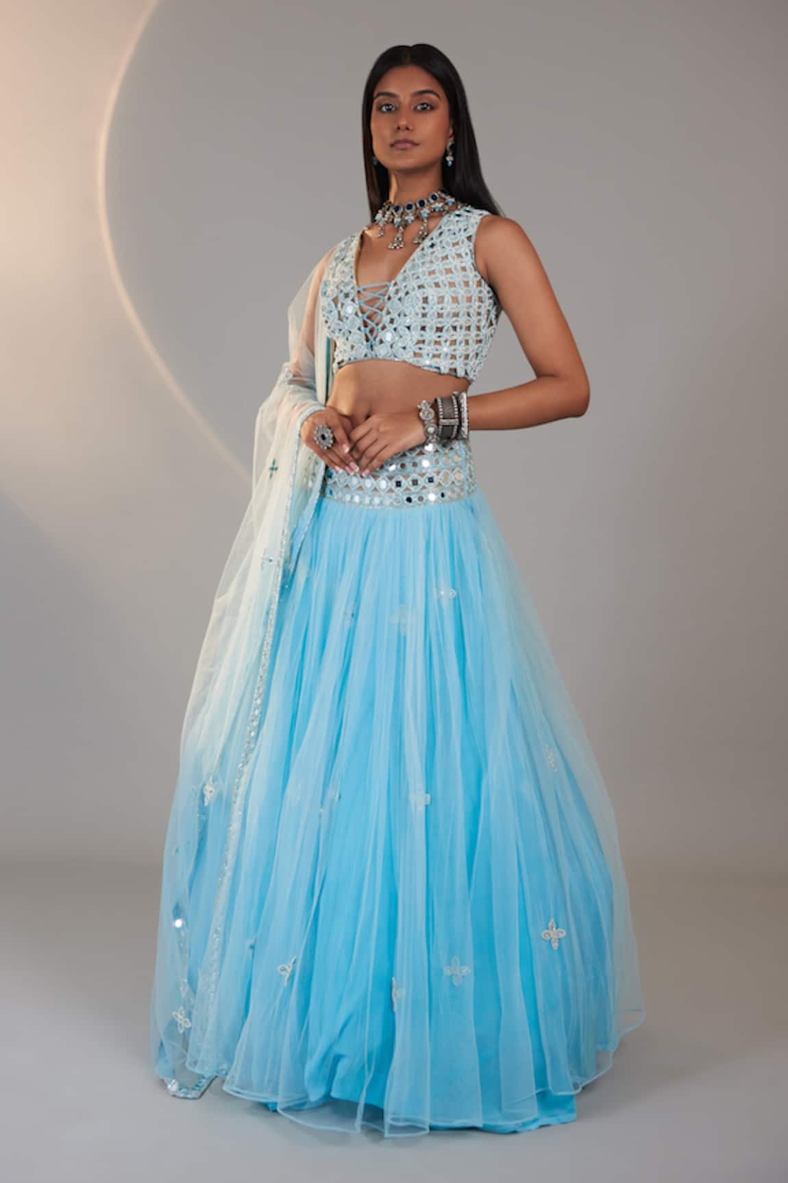 Surily G Mirror Embellished Lehenga