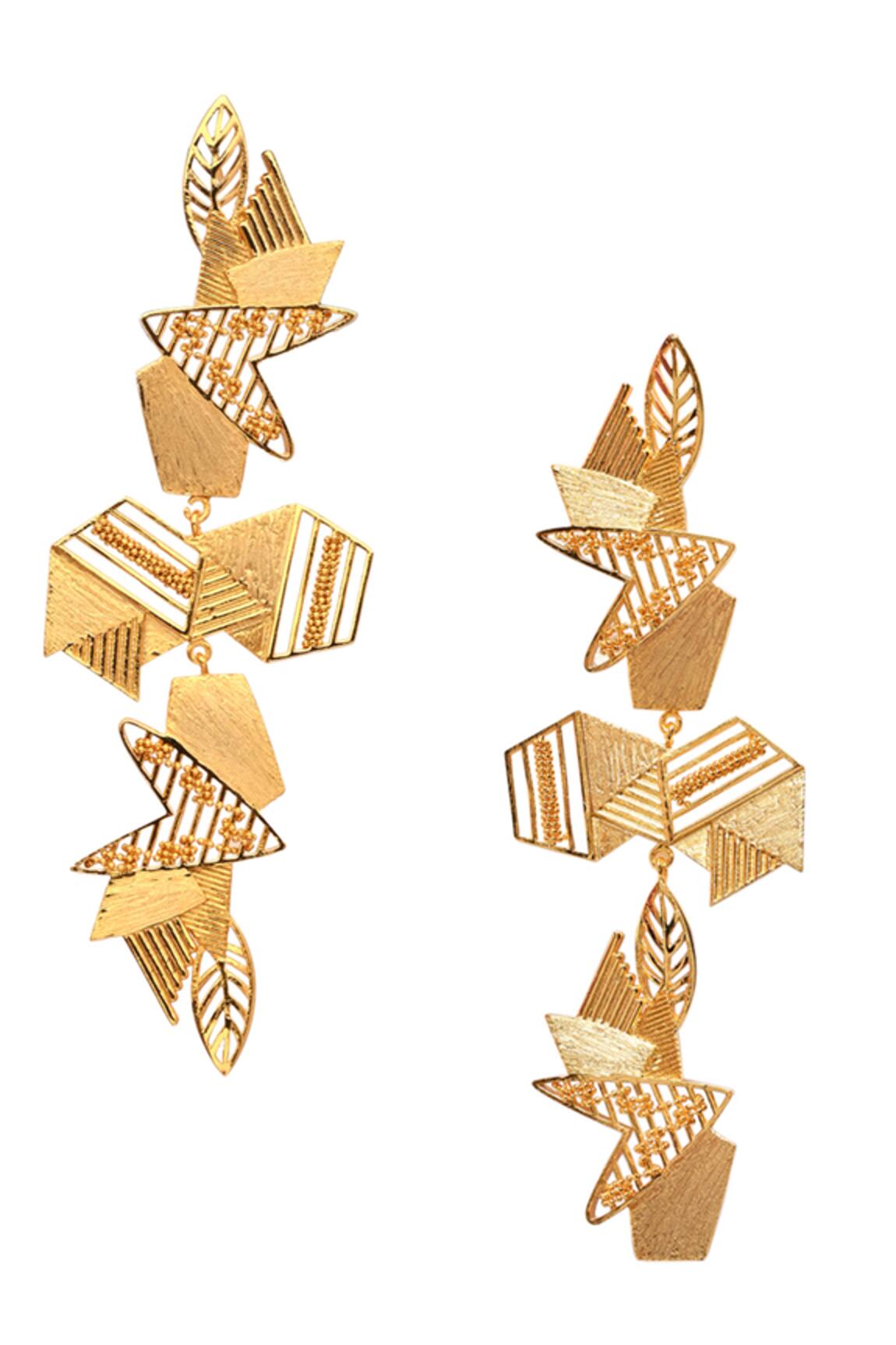Itrana Abstract Pattern Cutwork Earrings