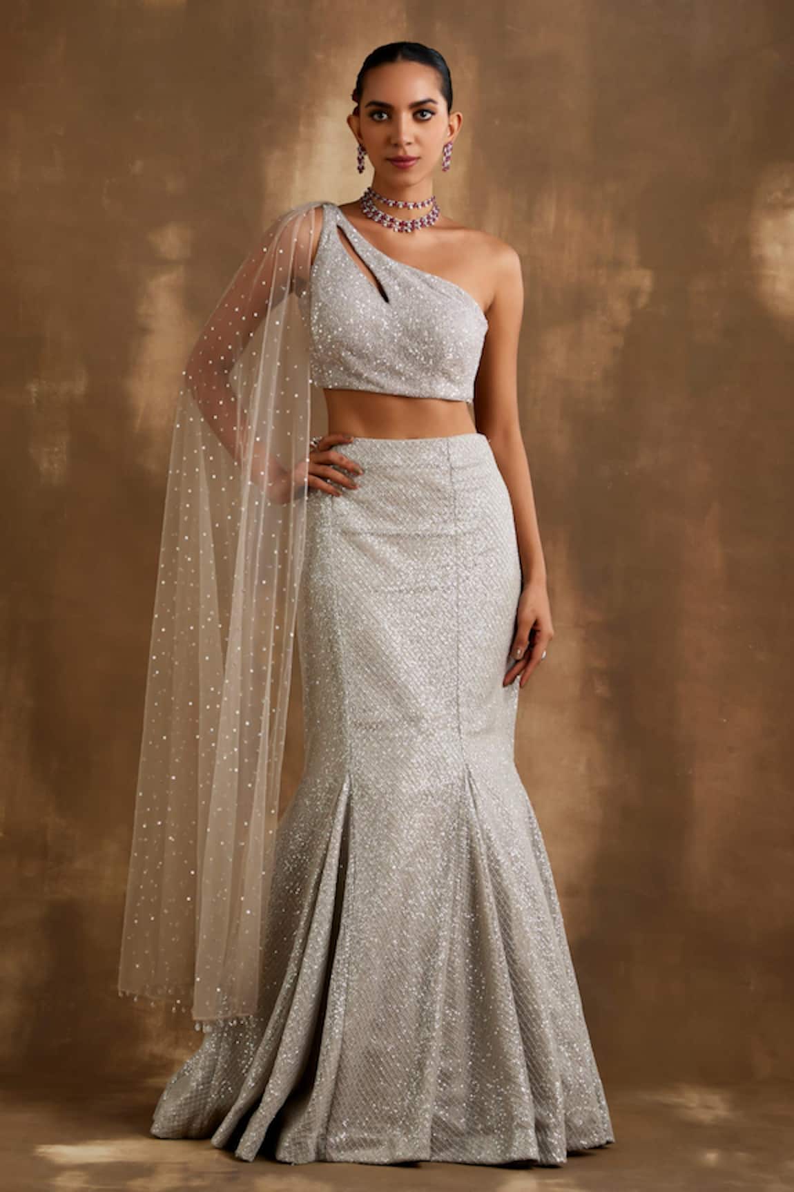 Veena Malik Silver Blouse - Saree Blouse Patterns