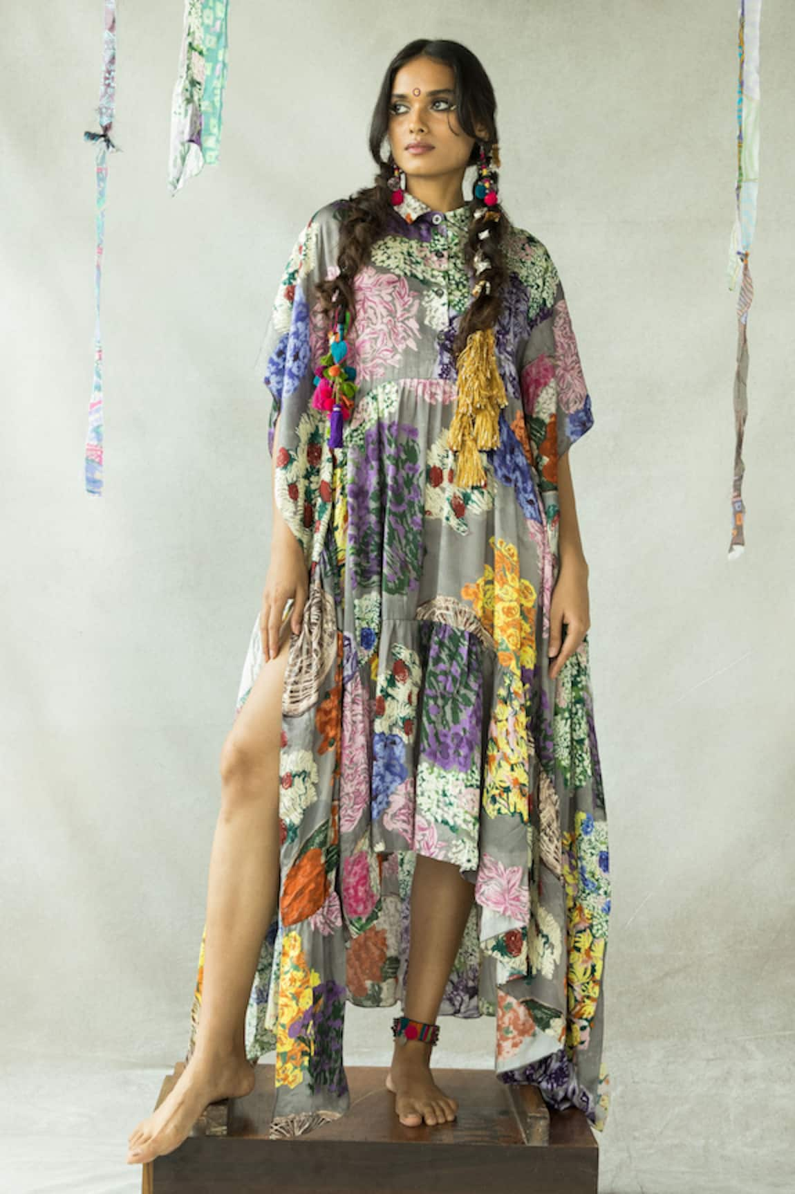 DOH TAK KEH Gajra Re A-Line Asymmetric Kaftan Dress