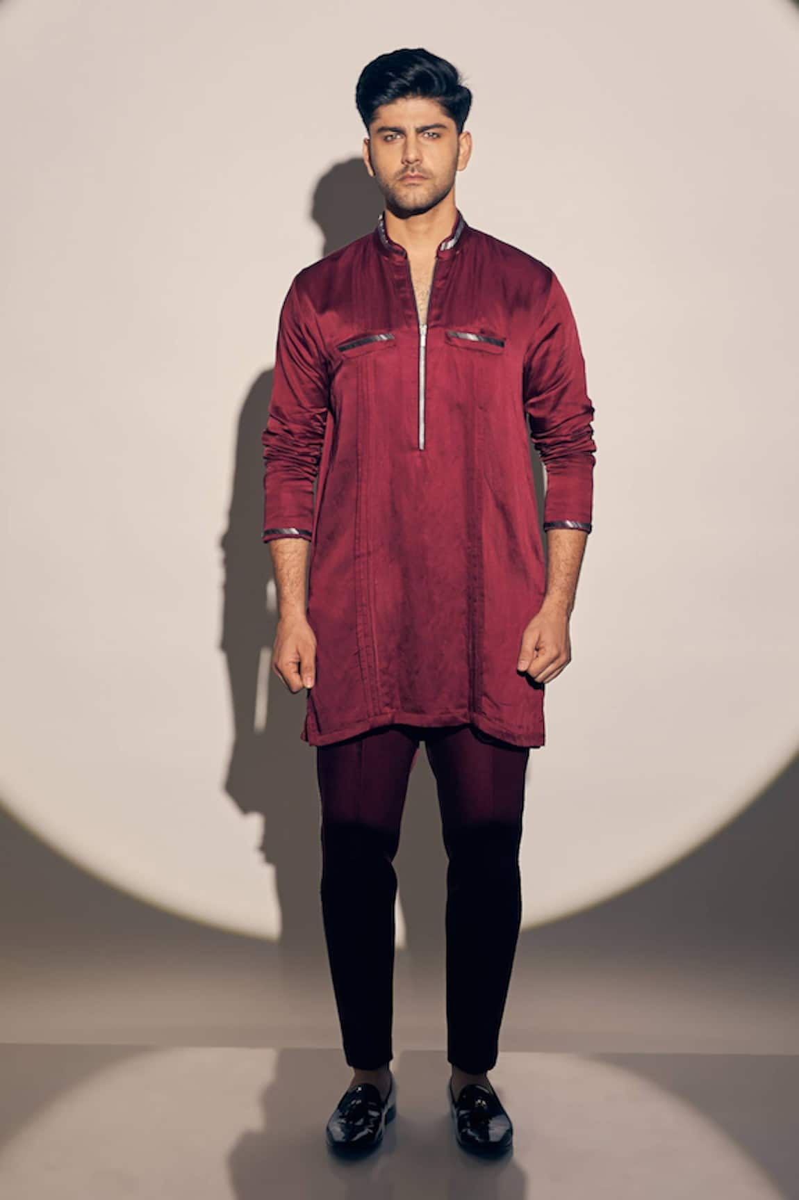 Kaaj Button Straight Kurta With Pant