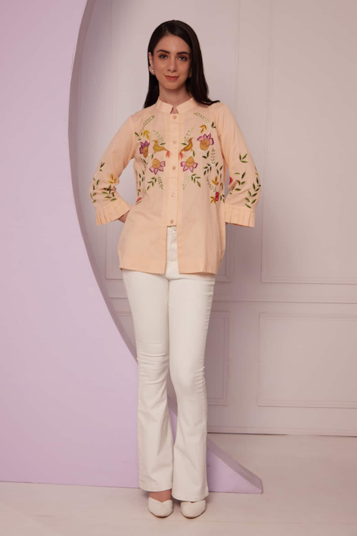 FUGA Floral Embroidered Shirt