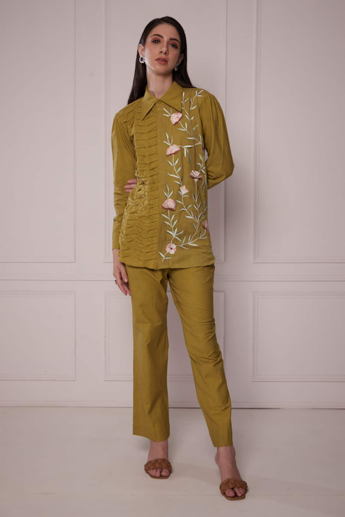 FUGA Half Embroidered Shirt With Pant