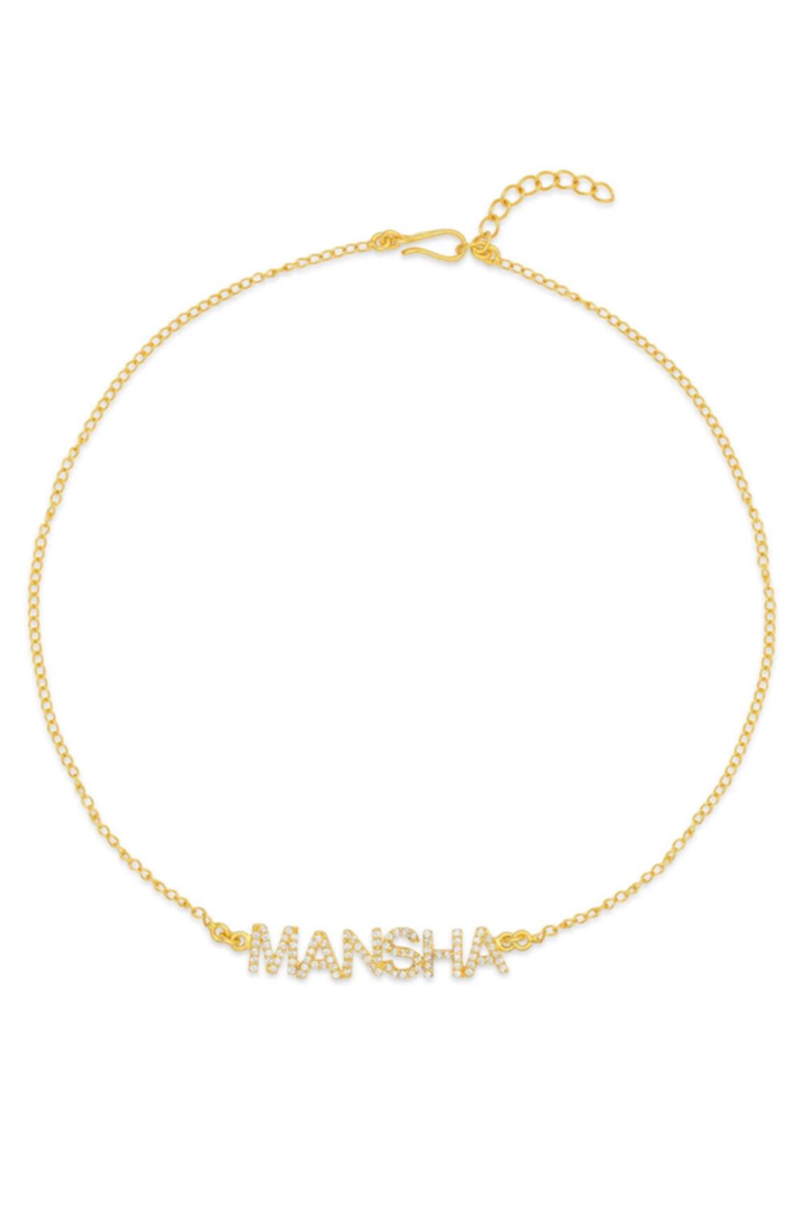 Buy Gold Plated Personalised Name Pendant Necklace by MNSH