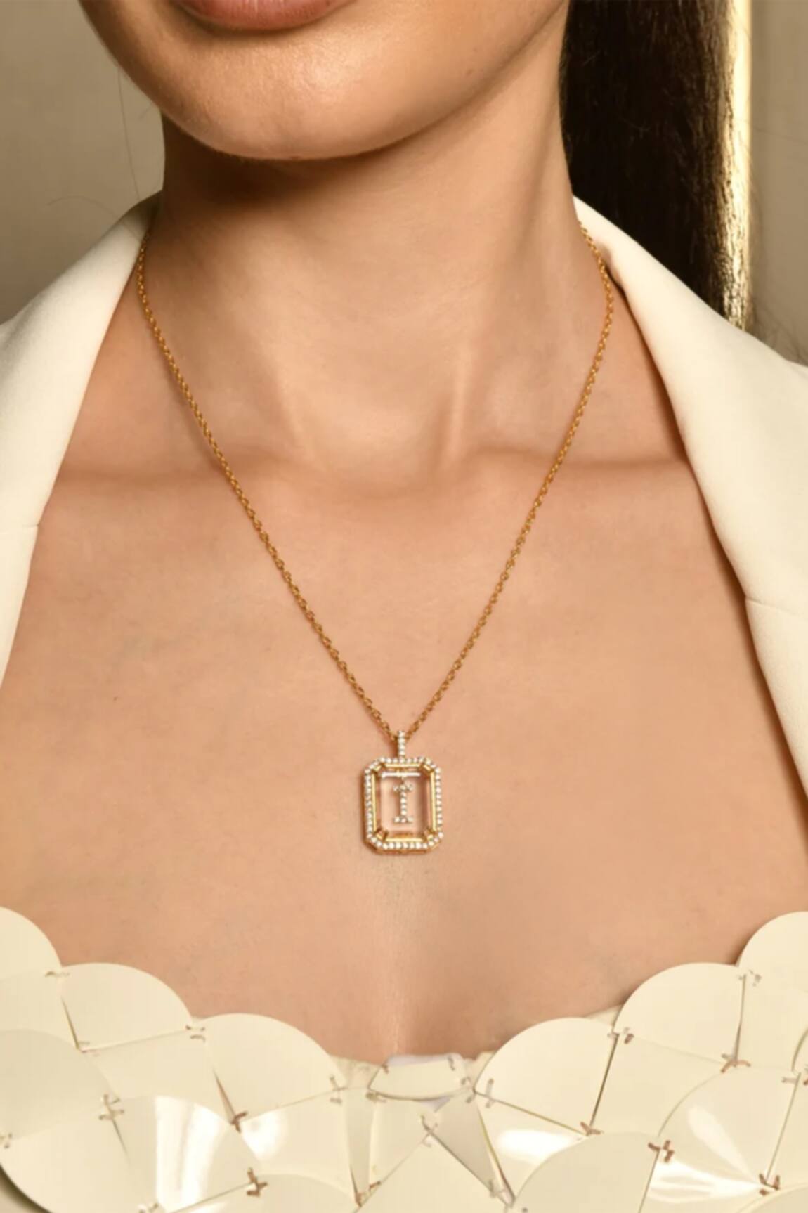 Mnsh Personalised Letter I Pendant Necklace