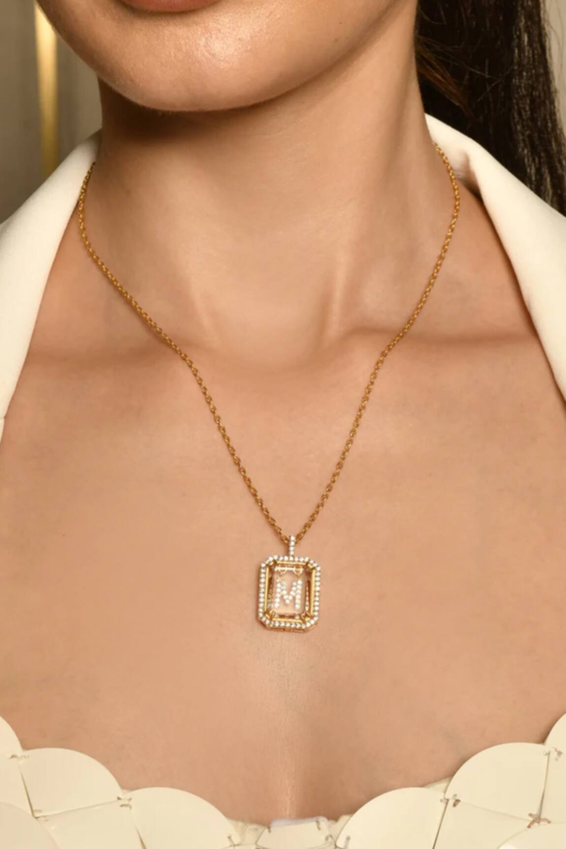 Mnsh Personalised Letter M Pendant Necklace