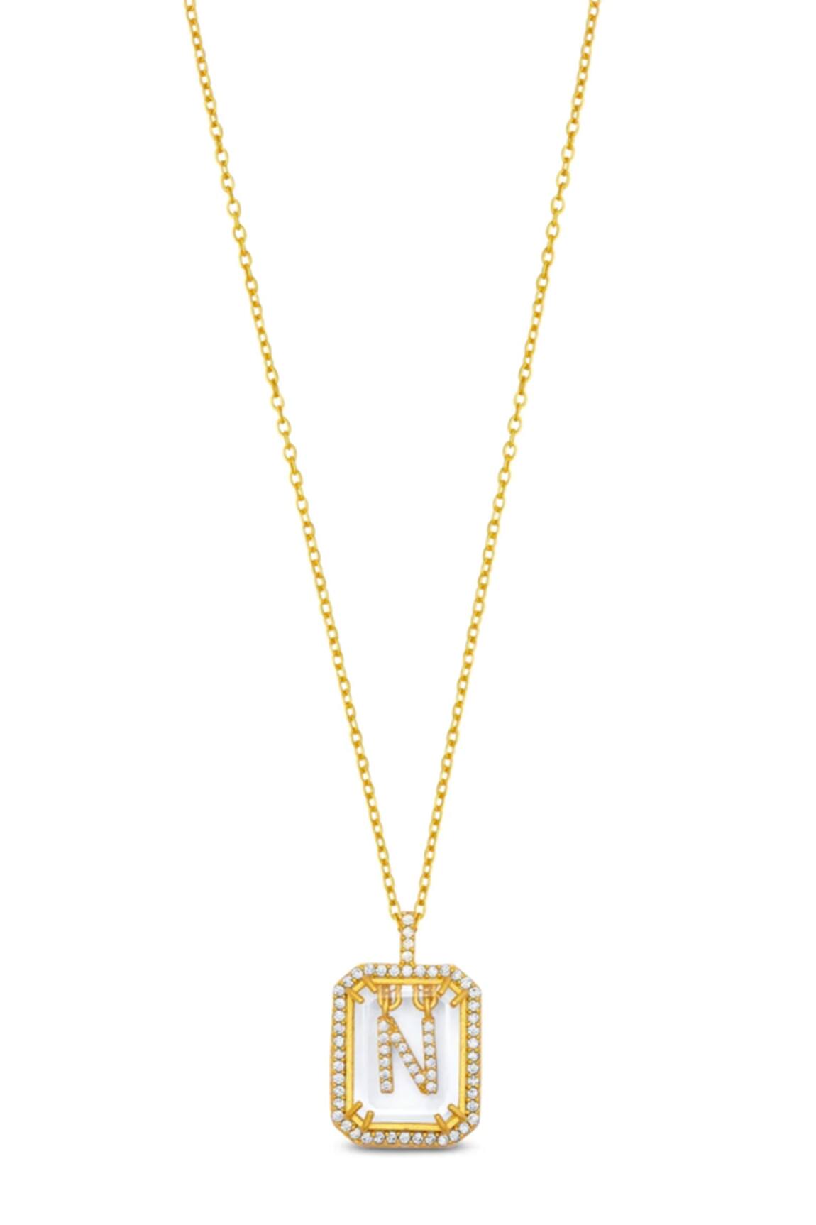 9ct Gold Letter Charm Necklace | Posh Totty Designs