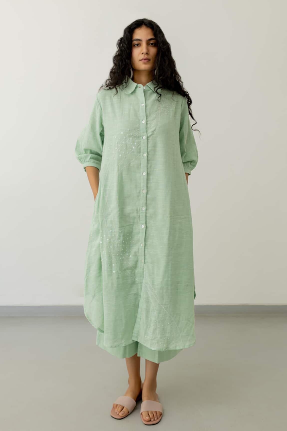 Silai Studio A-Line Embroidered Tunic & Pant Set 