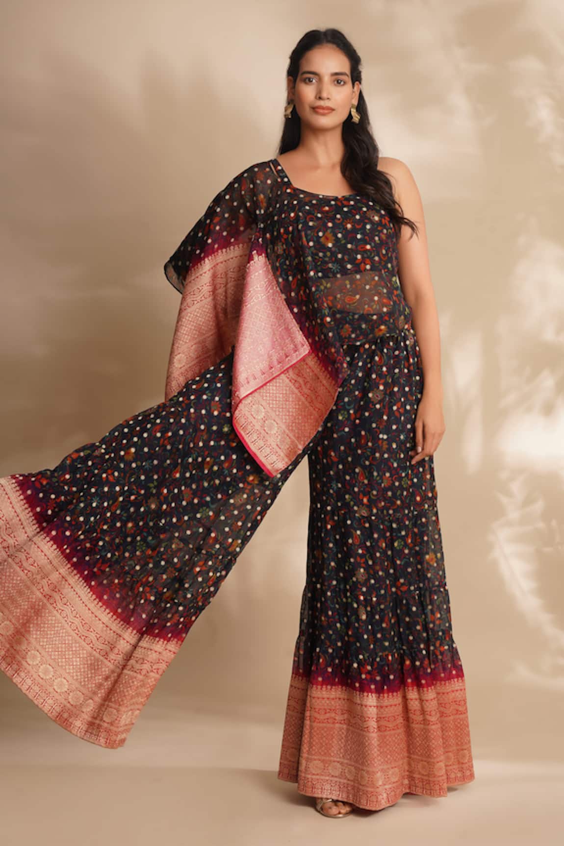 Chaashni by Maansi and Ketan Floral & Paisley Print Crop Top & Pant Set
