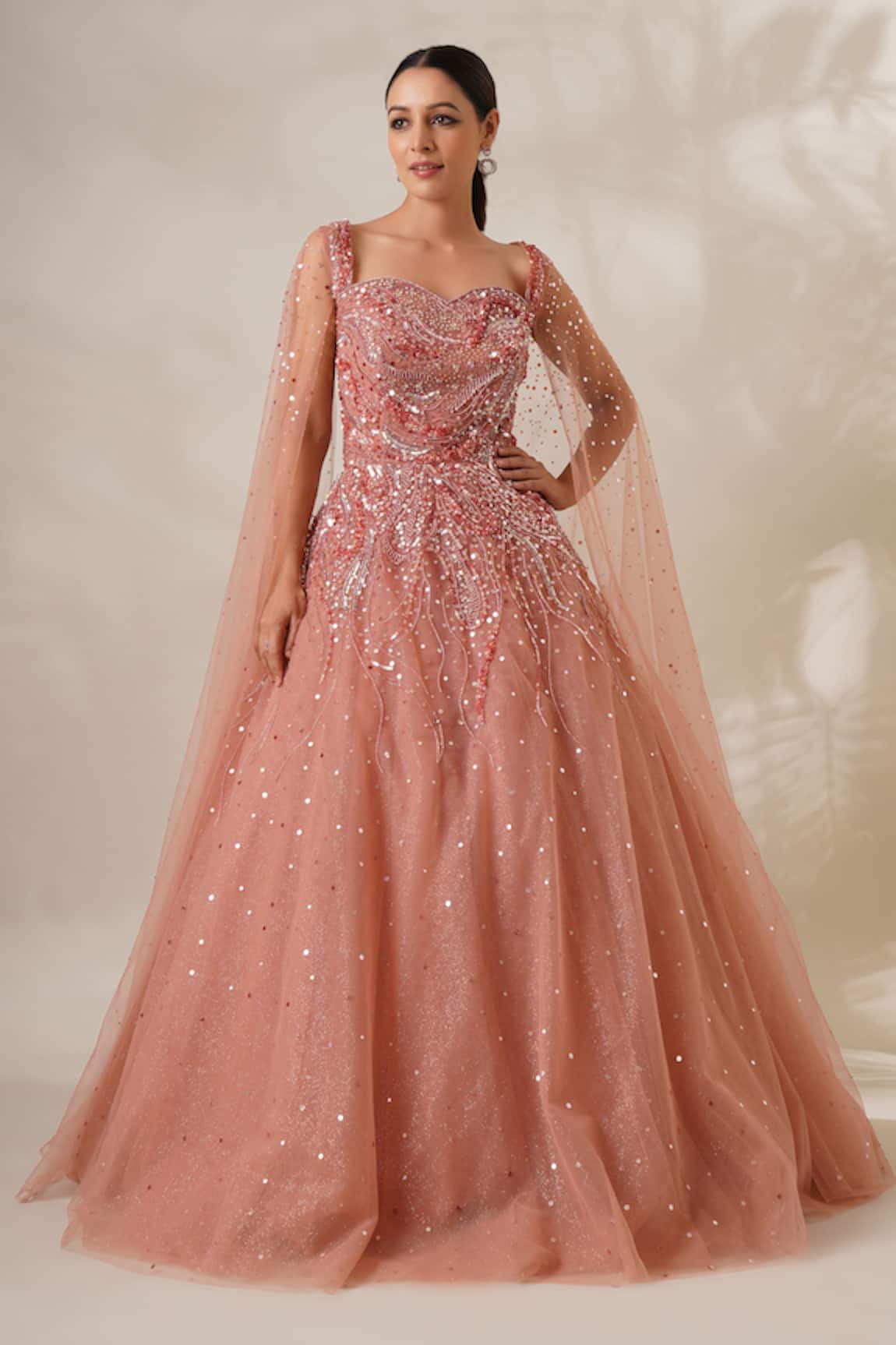 Chaashni by Maansi and Ketan Glitter Net Embellished Gown
