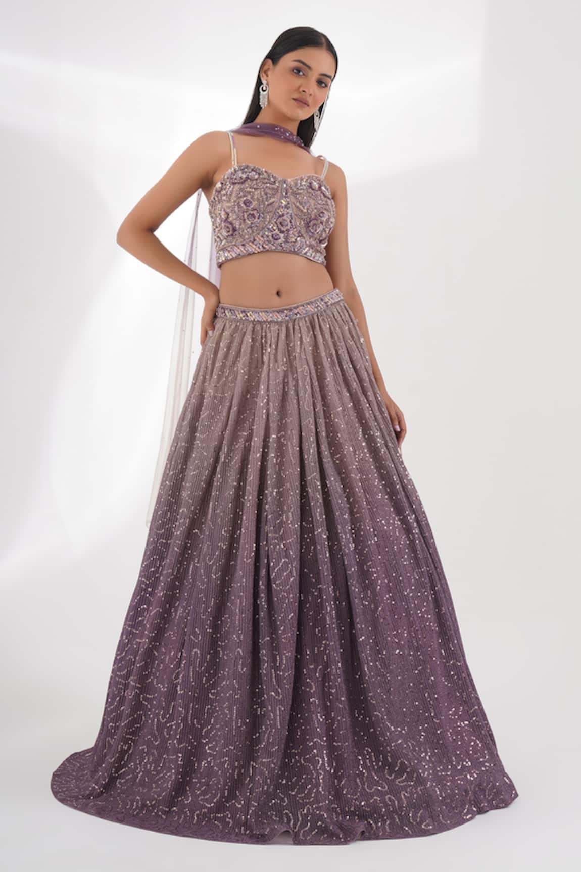 Chaashni By Maansi And Ketan Sequin Embroidered Lehenga Blouse Set