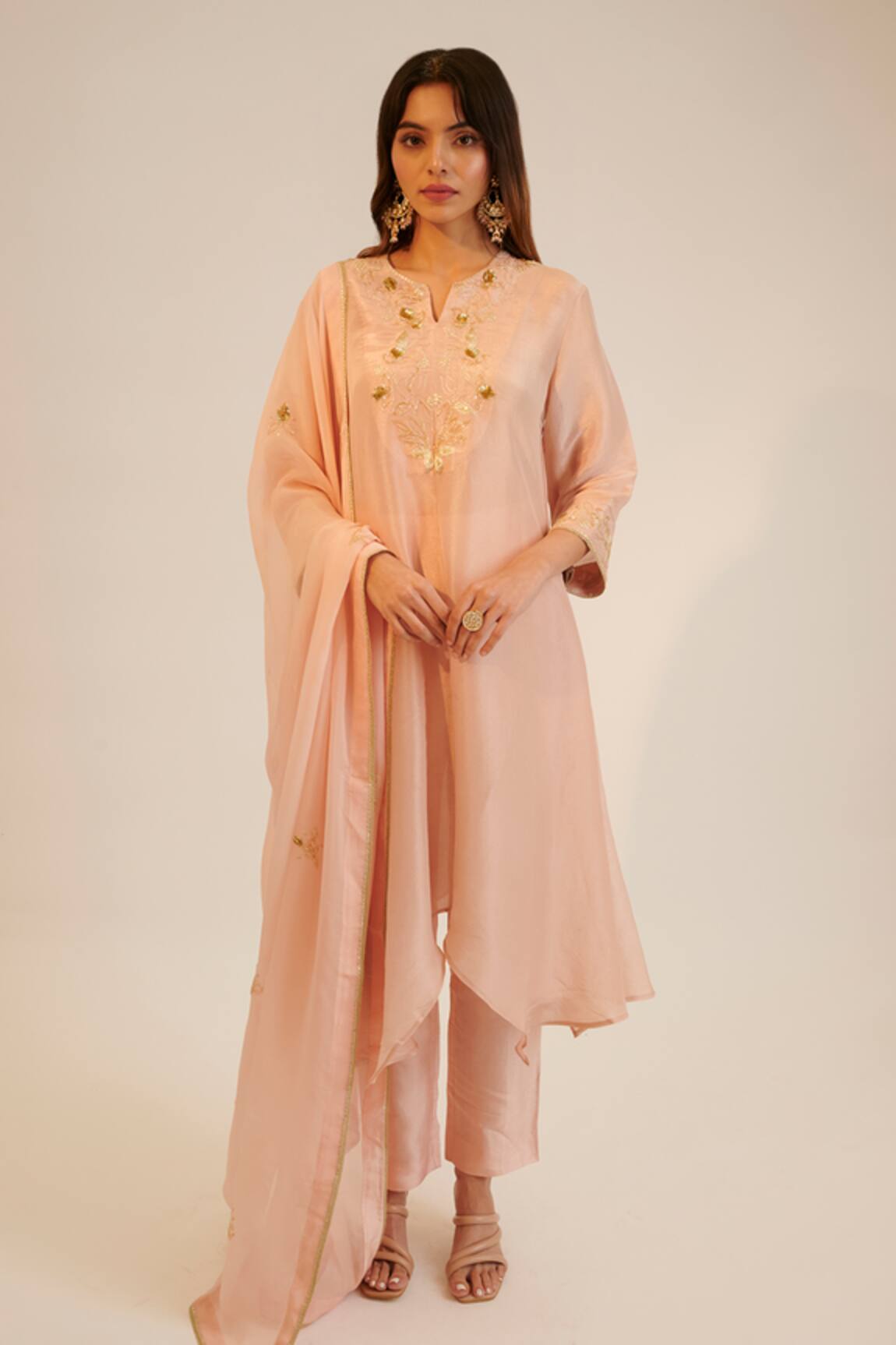 Sheela Suthar Embroidered Asymmetric Kurta Pant Set