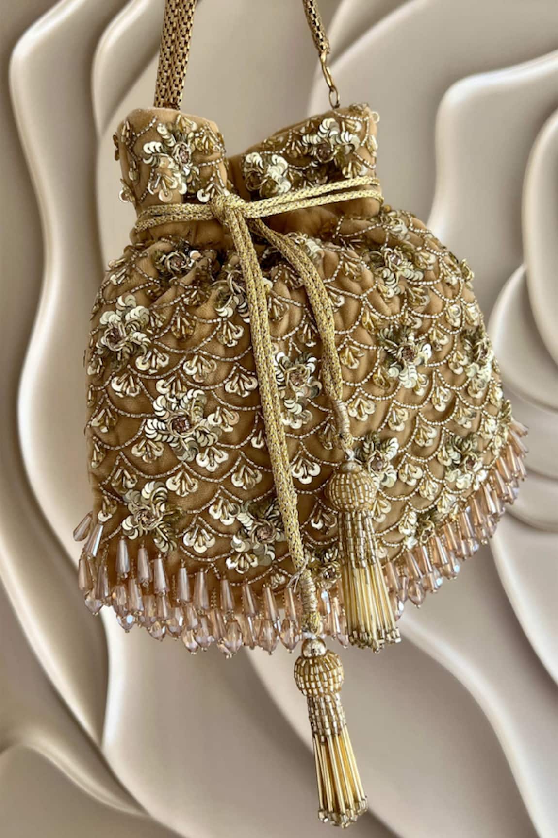 Fuchsia Maharani Sequin Embroidered Potli Bag