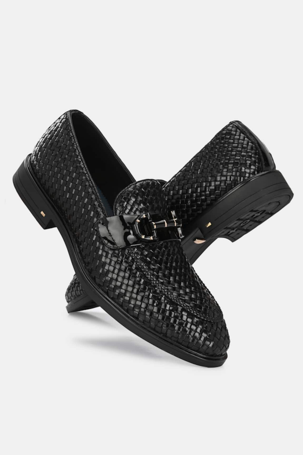 Lafattio Leather Textured Loafers