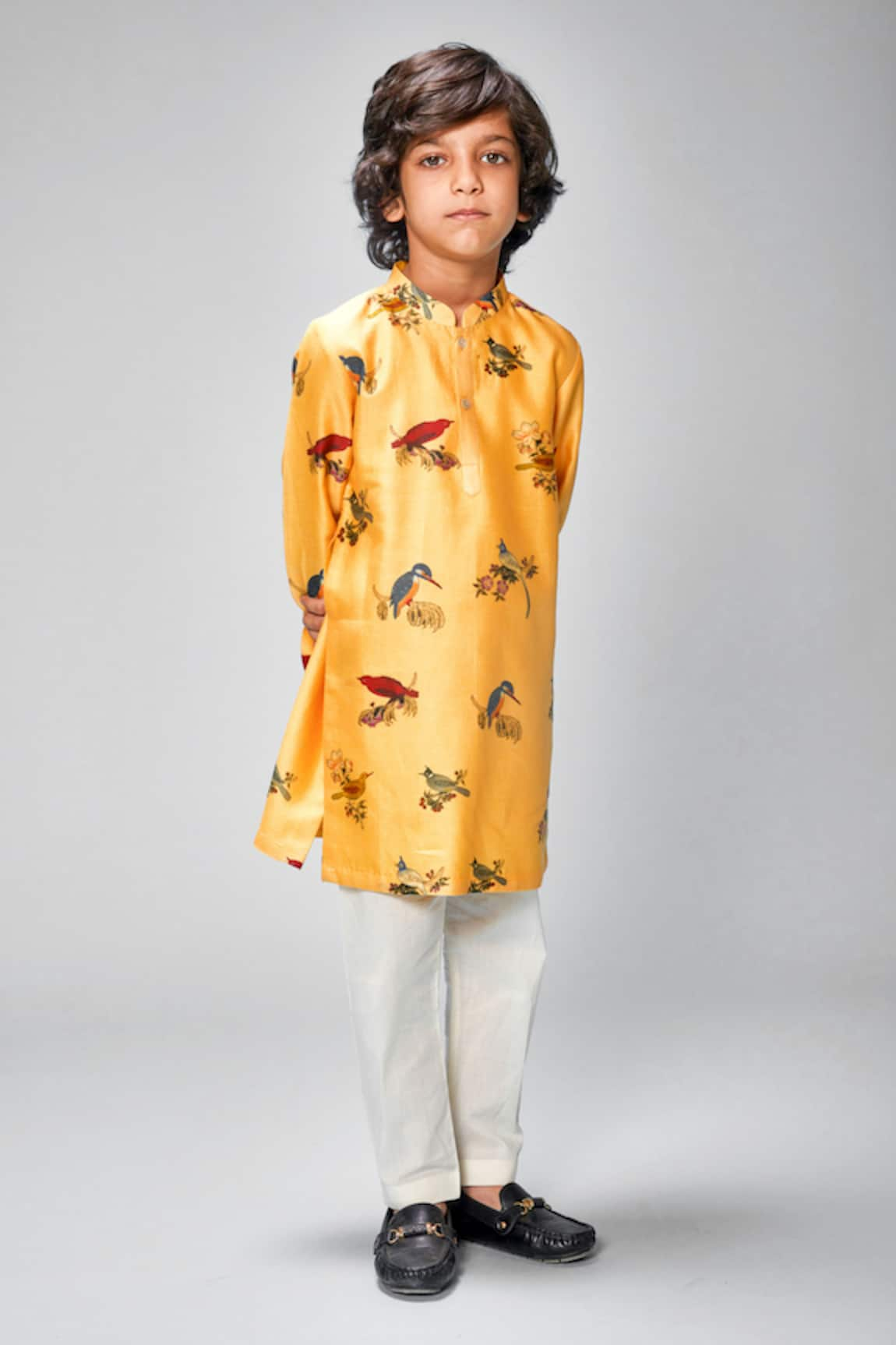 Bal Bachche By Rohit Bal Bird Print Kurta Set