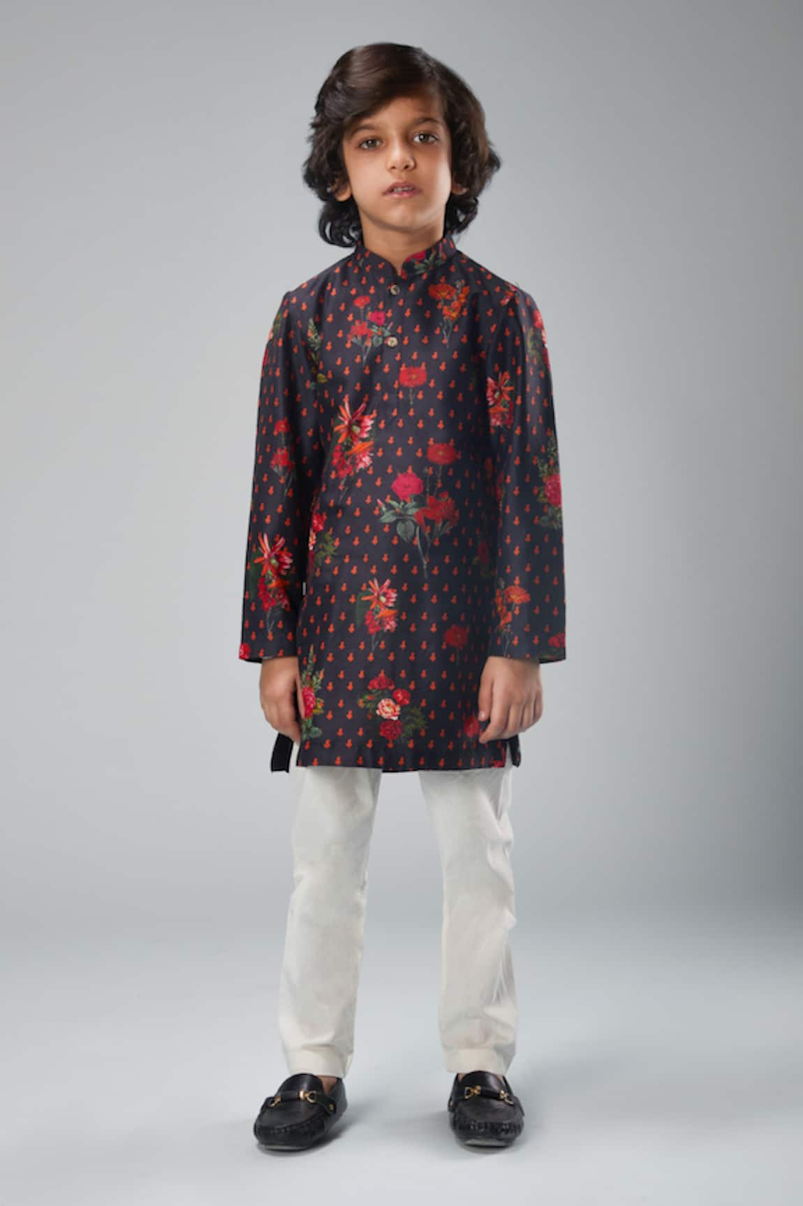 Bal Bachche By Rohit Bal Rose Print Kurta Set