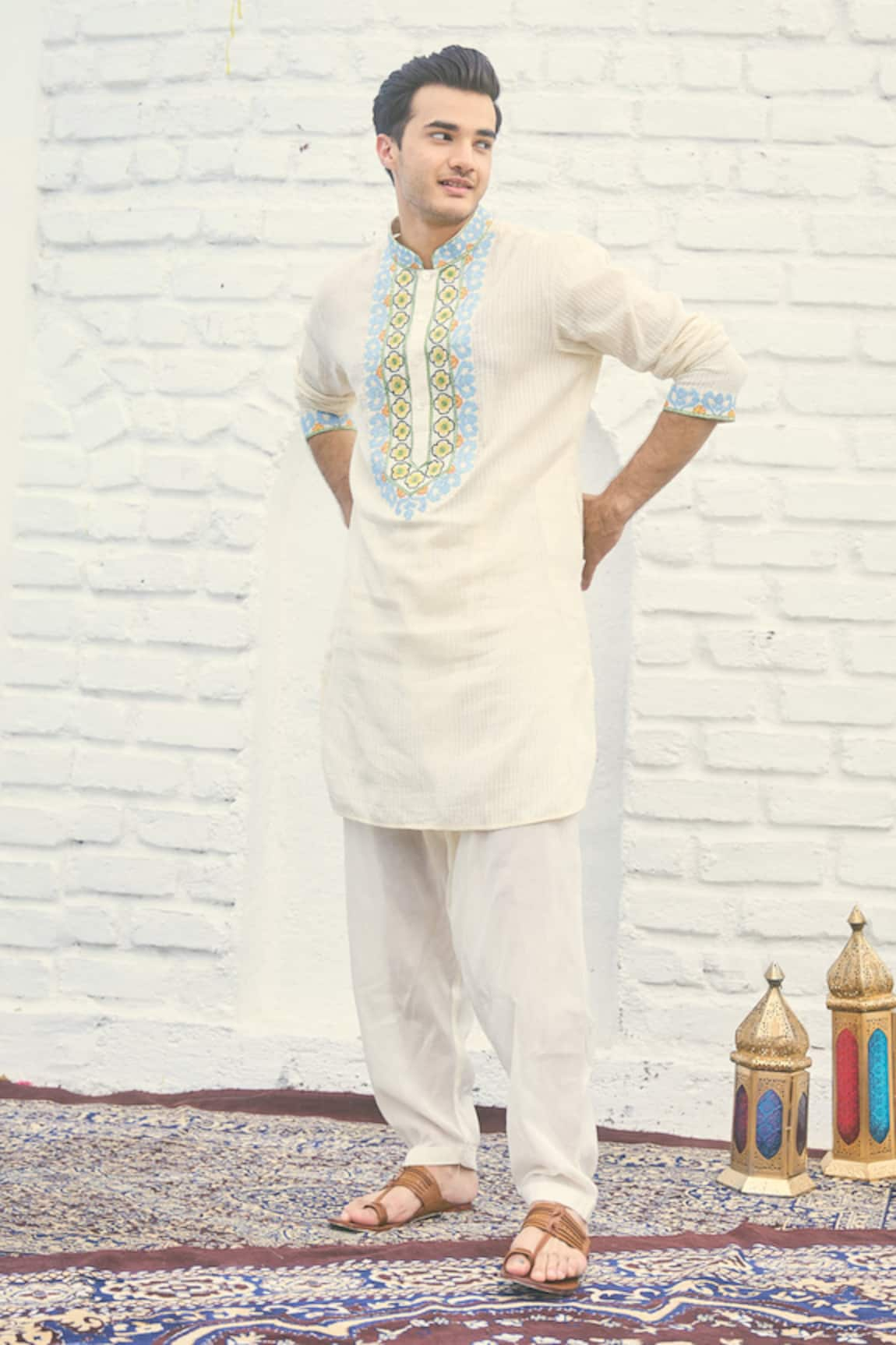 NAFS Thread Embroidered Yoke Kurta Set