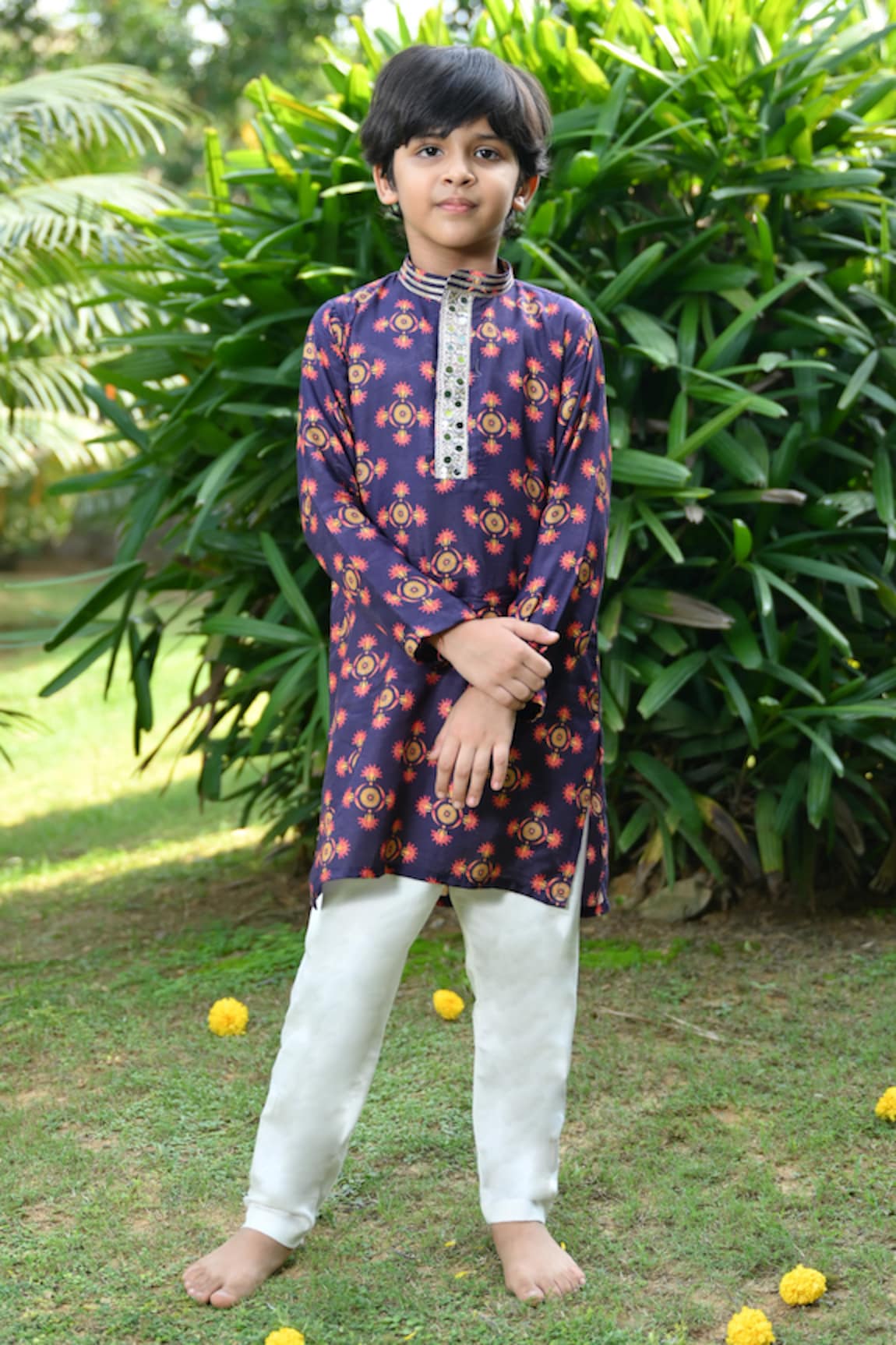 The Plum Bum Mirror Embroidered Kurta & Pant Set