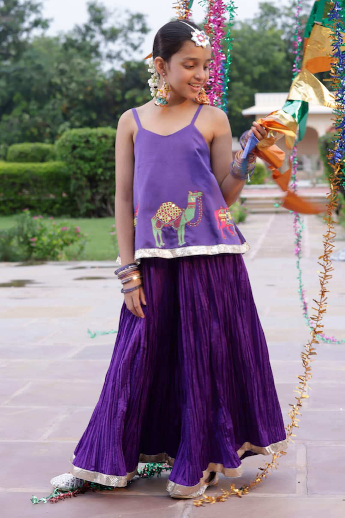 Panchhi by Kanupriya Tibrewala Baraat Embroidered Top With Crushed Skirt